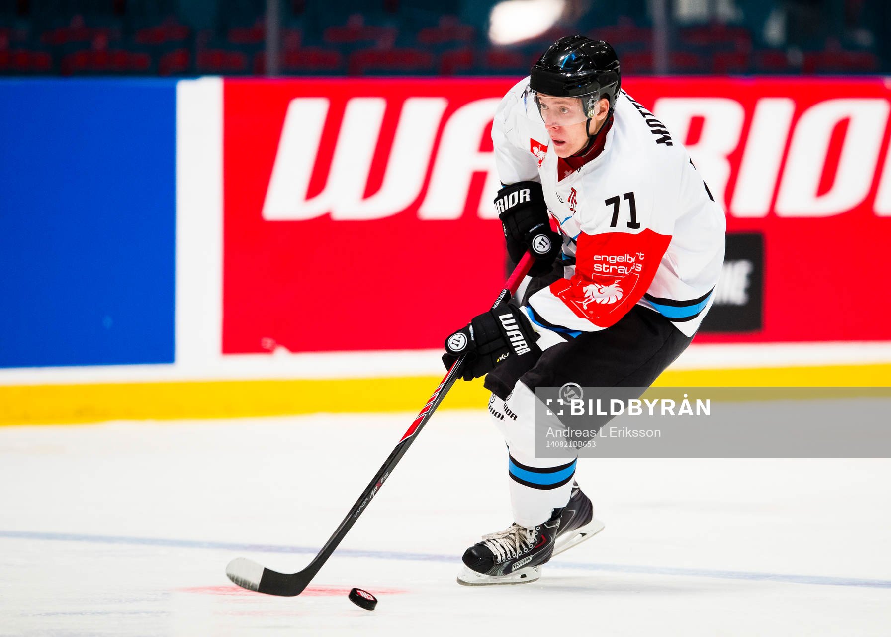 Fribourg-Gottérons Killian Mottet med pucken