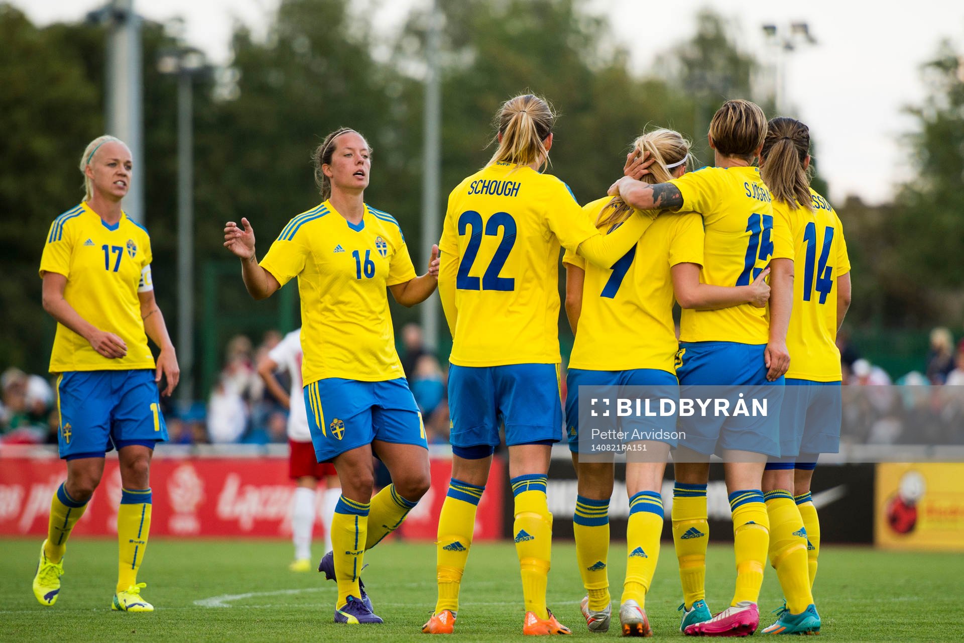 Sveriges spelare jublar
