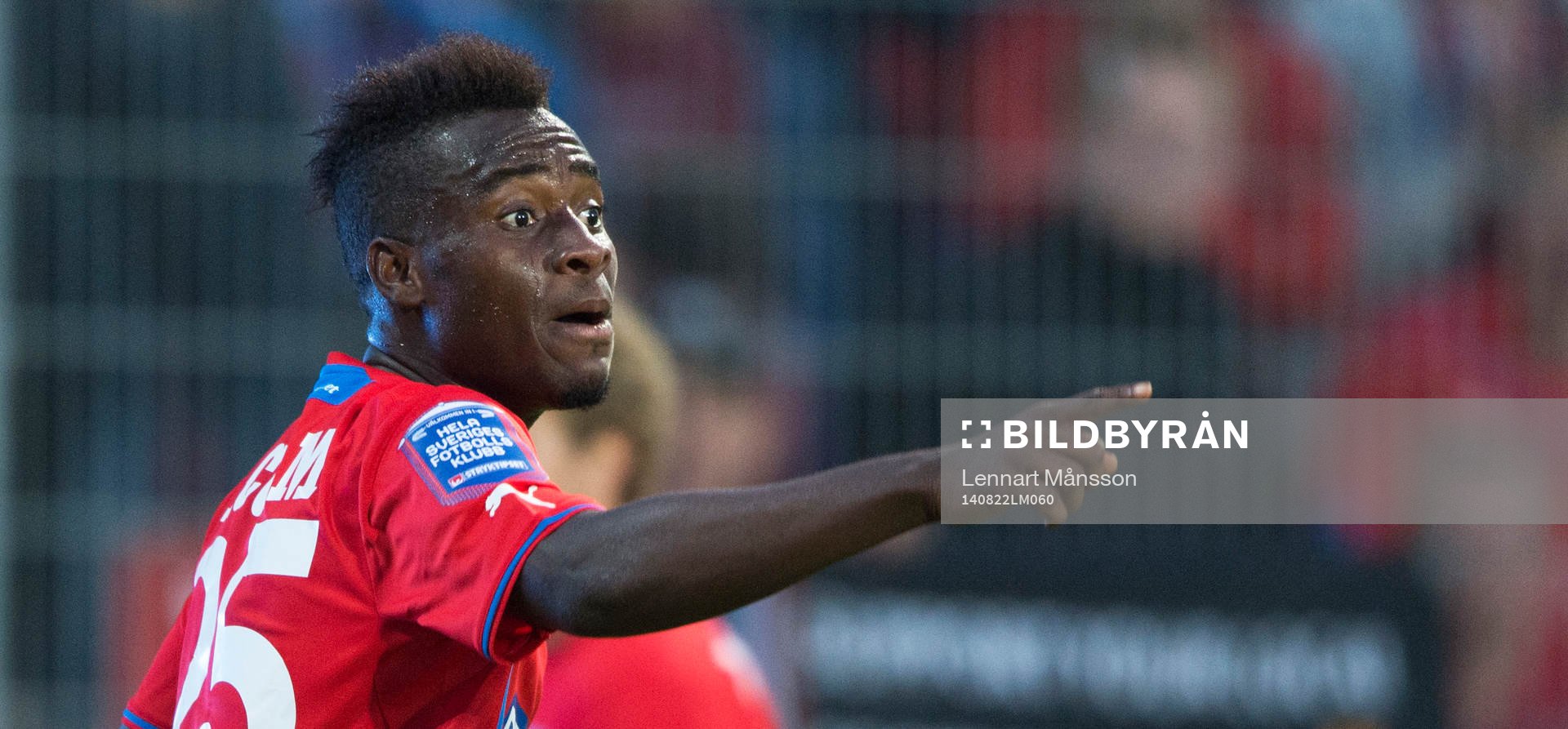 Helsingborgs David Accam i matchen i allsvenskan mellan