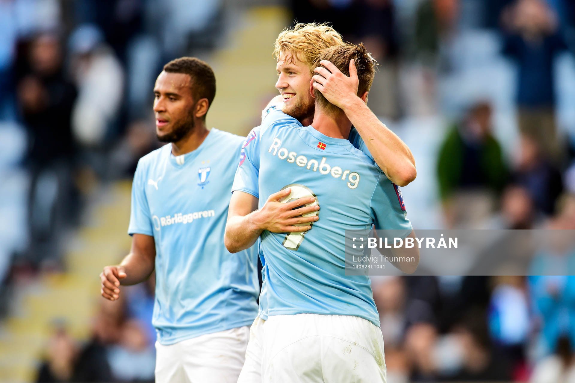 Malmö FFs Filip Helander och Markus Rosenberg jublar