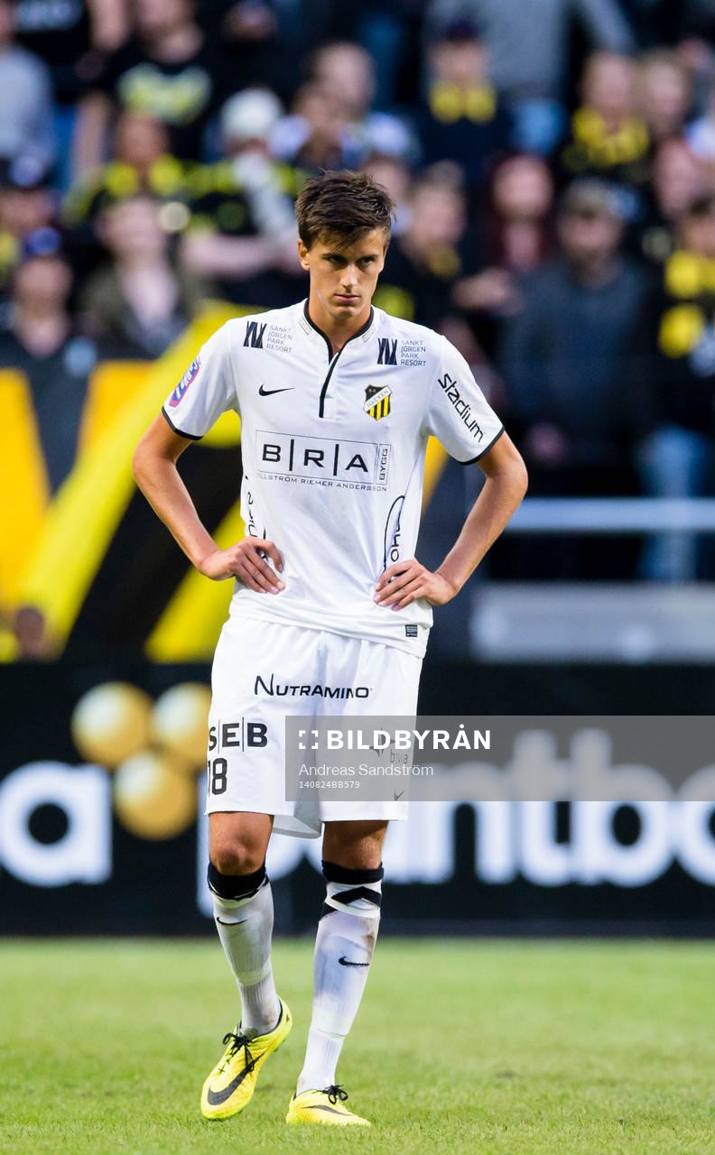 Häckens Alexander Jeremejeff under fotbollsmatchen i Allsvenskan mellan AIK och BK Häcken den 24 Augusti 2014 i Stockholm. 