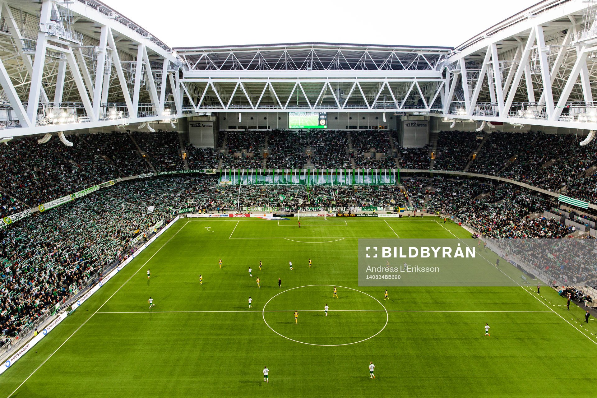 Generell vy av Tele2 Arena med fullsatta läktare