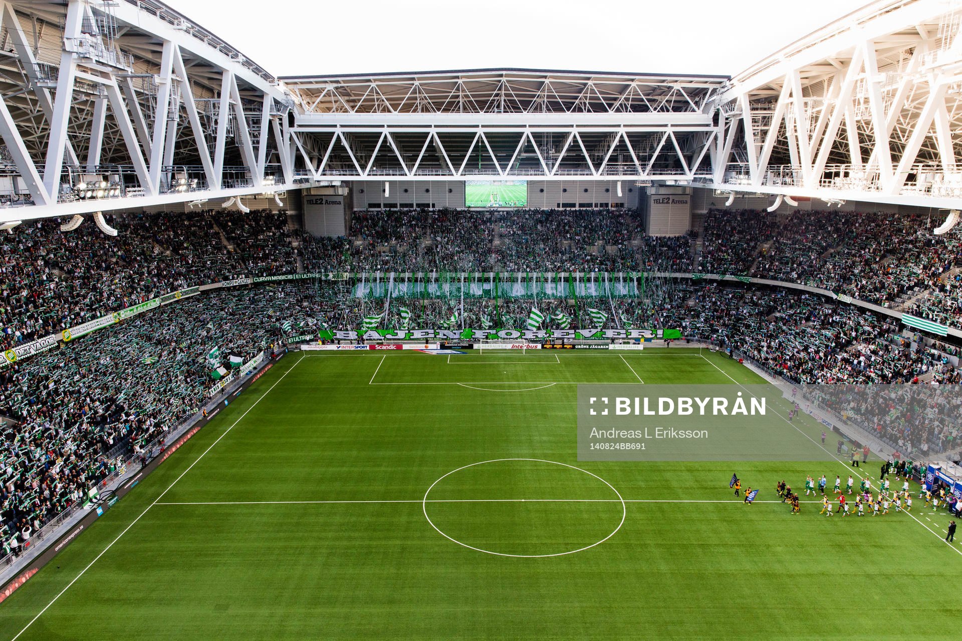 Generell vy av Tele2 Arena med fullsatta läktare