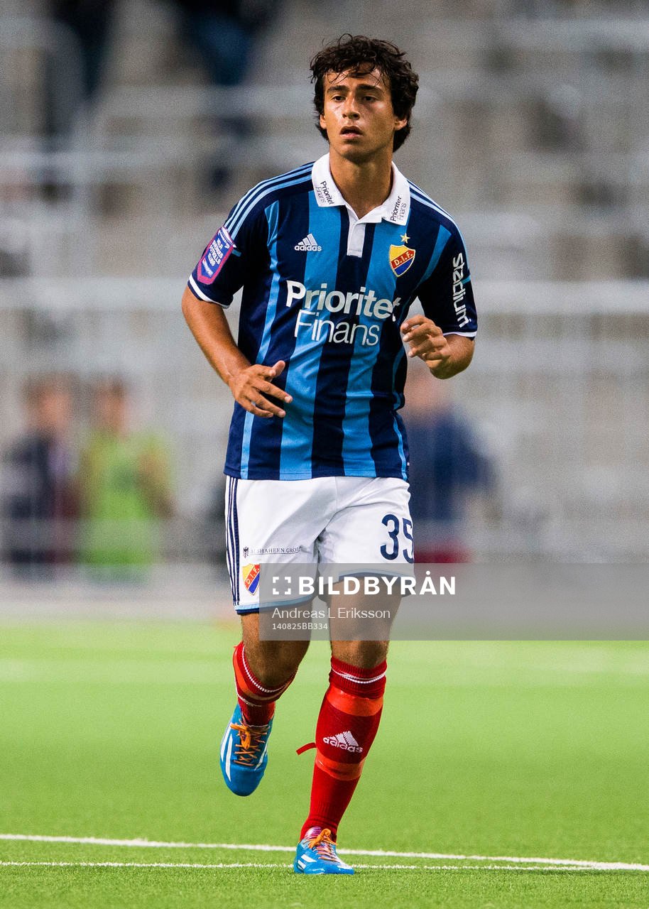 Djurgårdens Christian Rubio Sivodedov under fotbollsmatchen i Allsvenskan mellan Brommapojkarna och Djurgården den 25 augusti 2014 i Stockholm.