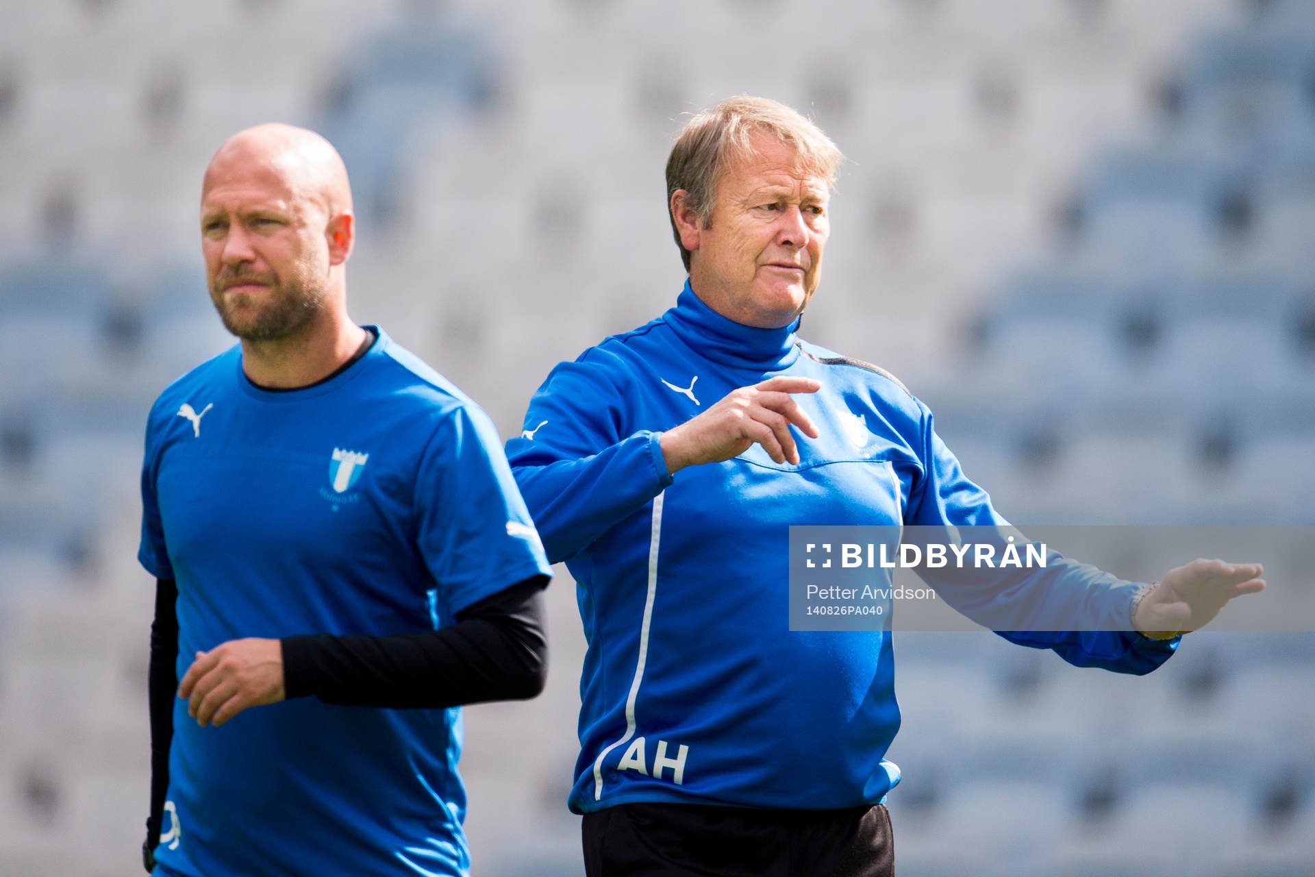 Malmö FFs tränare Åge Hareide och assisterande tränare