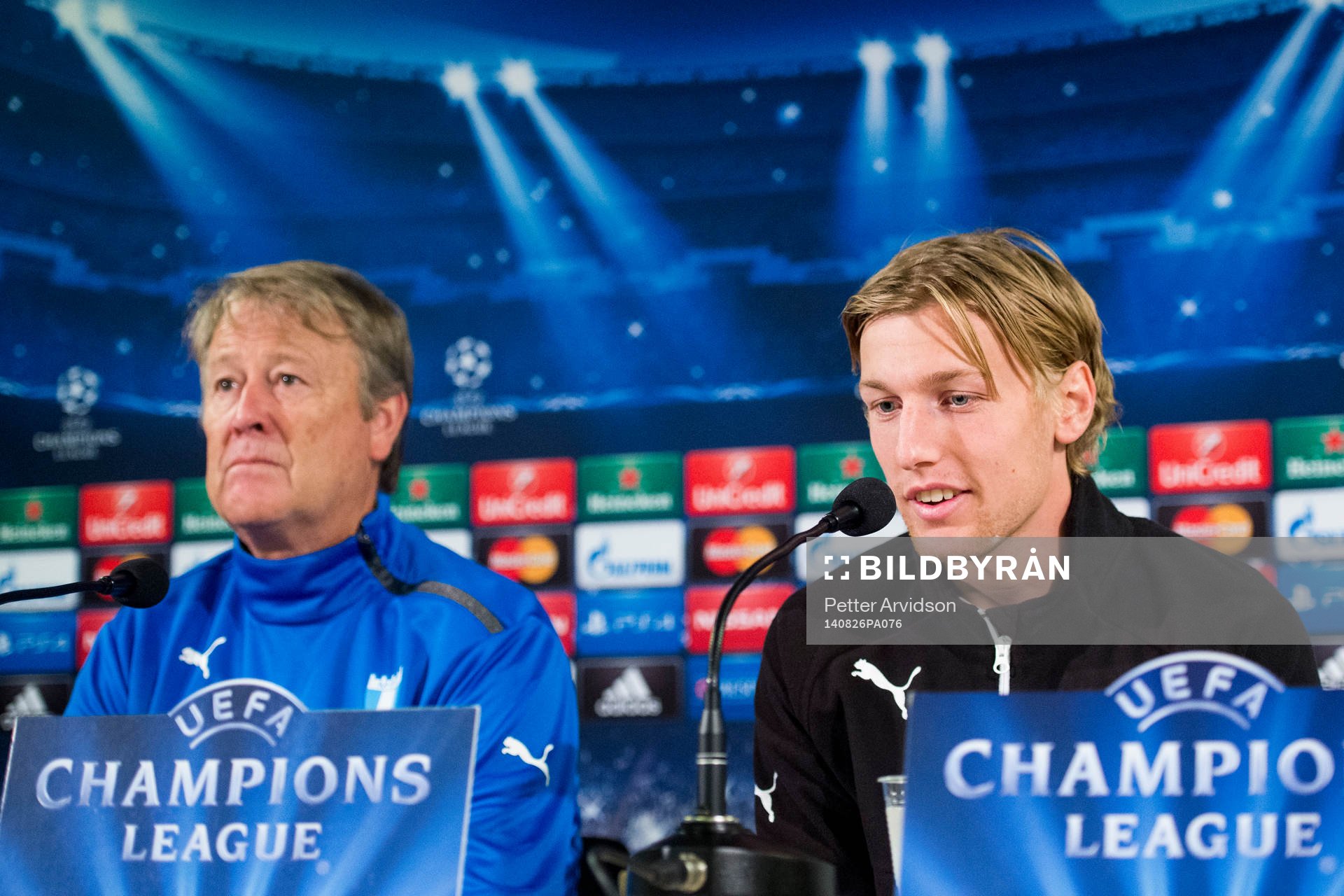 Malmö FFs tränare Åge Hareide och Emil Forsberg
