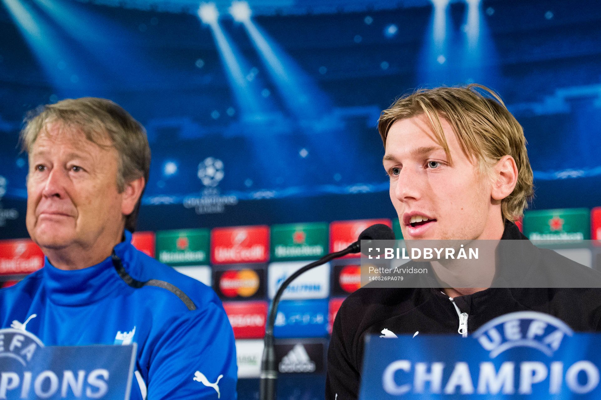 Malmö FFs tränare Åge Hareide och Emil Forsberg