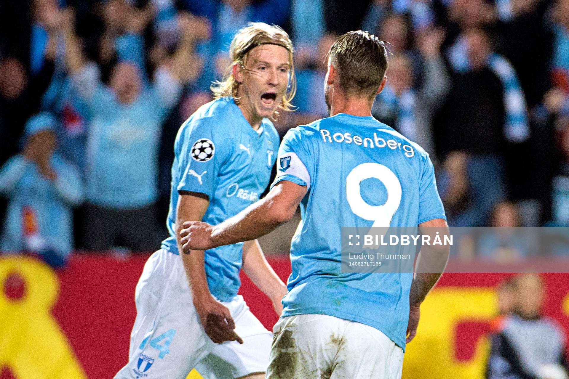 Malmö FFs Markus Rosenberg jublar med Simon Kroon