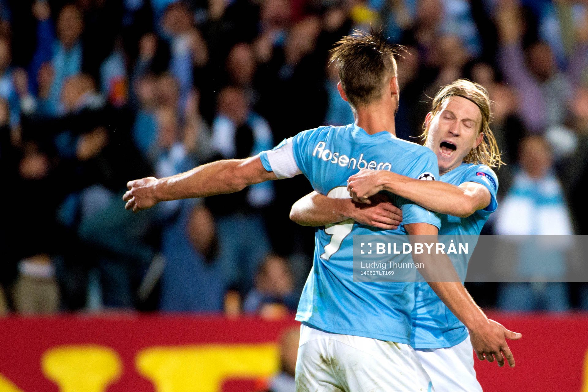 Malmö FFs Markus Rosenberg jublar med Simon Kroon