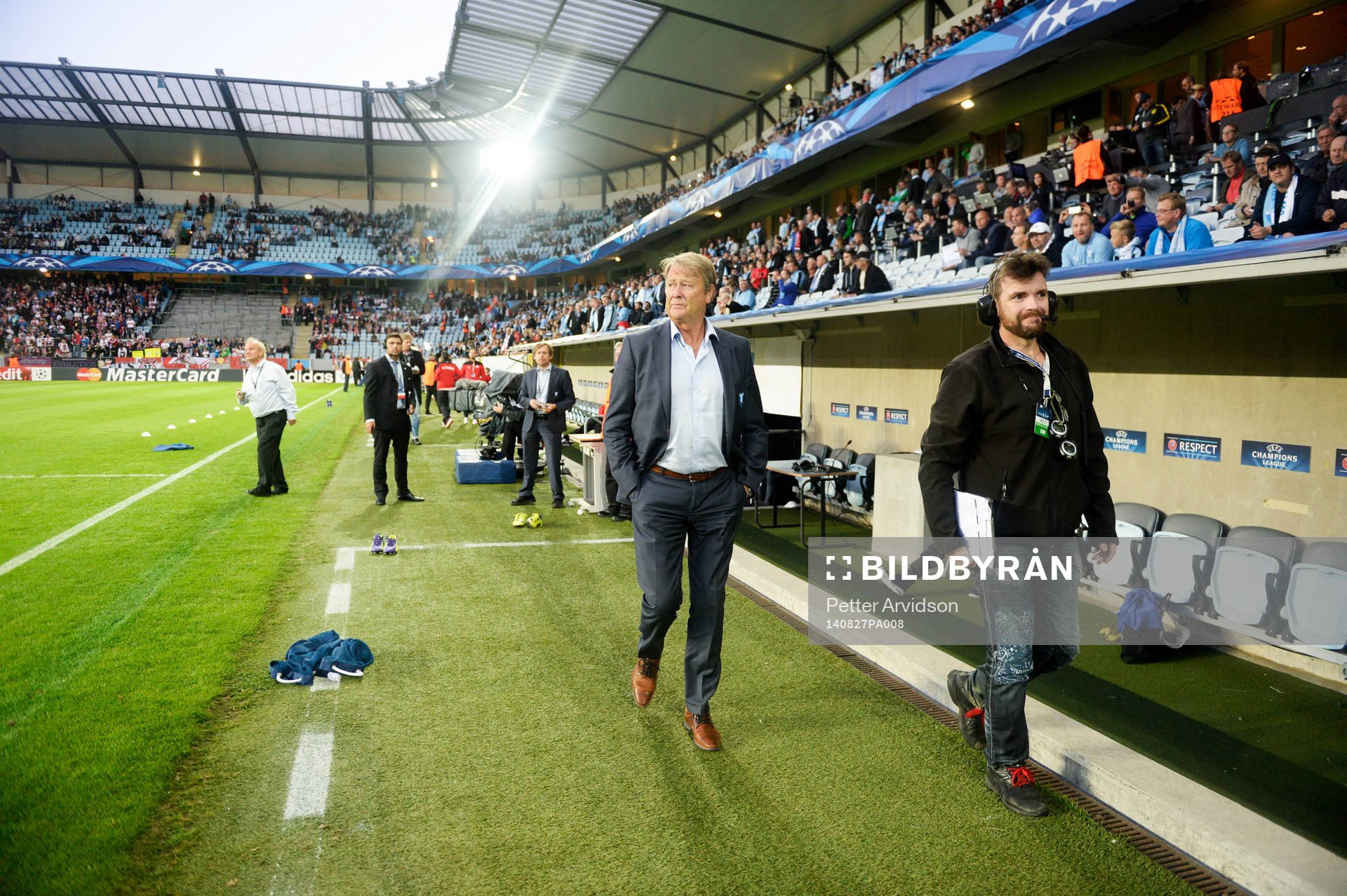 Malmö FFs tränare Åge Hareide innan kvalmatchen i