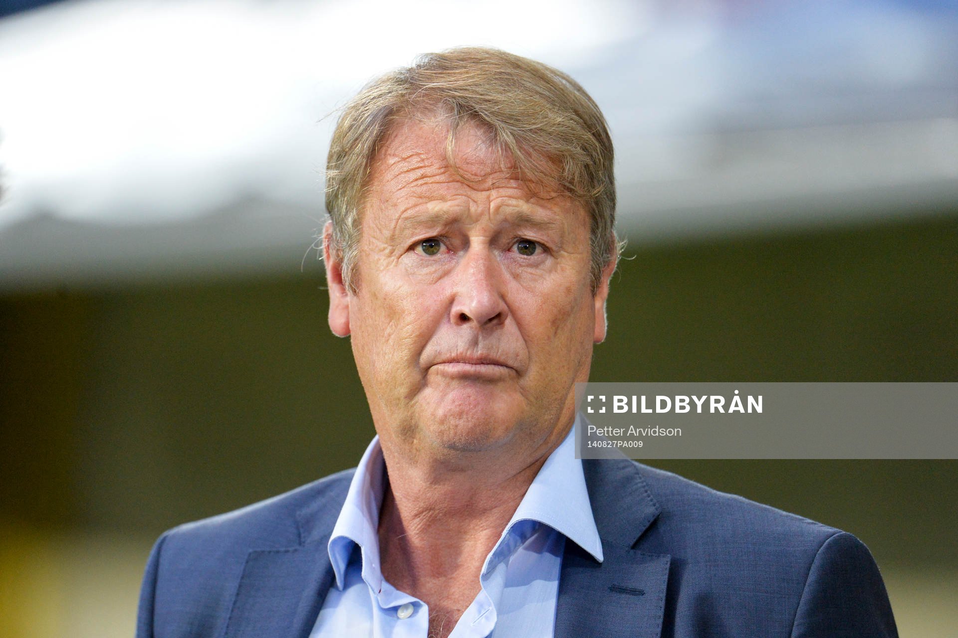 Malmö FFs tränare Åge Hareide innan kvalmatchen i Champions League mellan Malmö FF och Red Bull Salzburg den 27 augusti 2014 i Malmö.