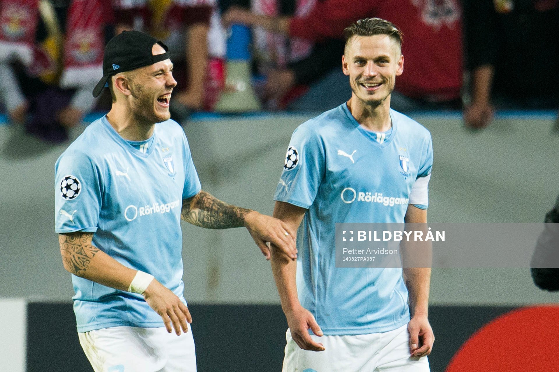 Malmö FFs två målskyttar Magnus Eriksson och Markus