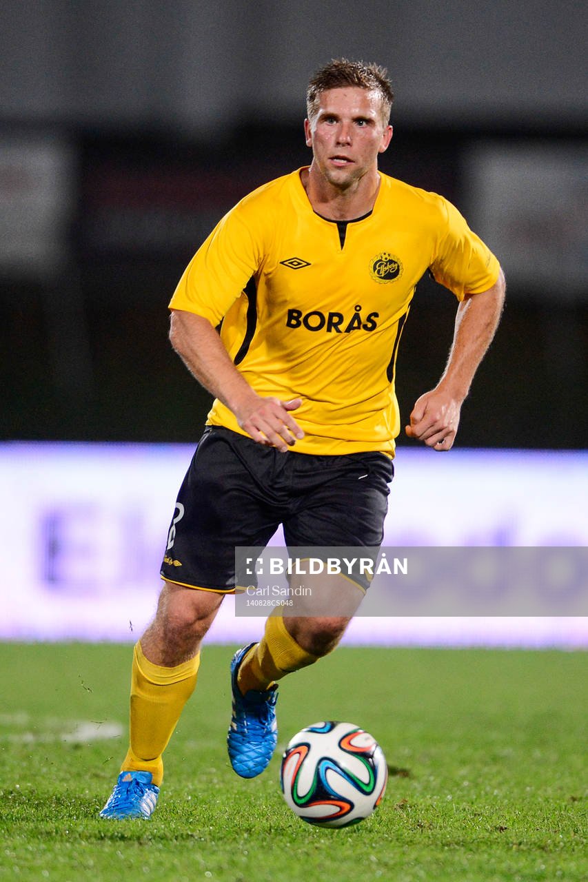Elfsborgs Anders Svensson under playoff-matchen till Europa League mellan Rio Ave och Elfsborg den 28 augusti 2014 i Vila do Conde, Portugal.