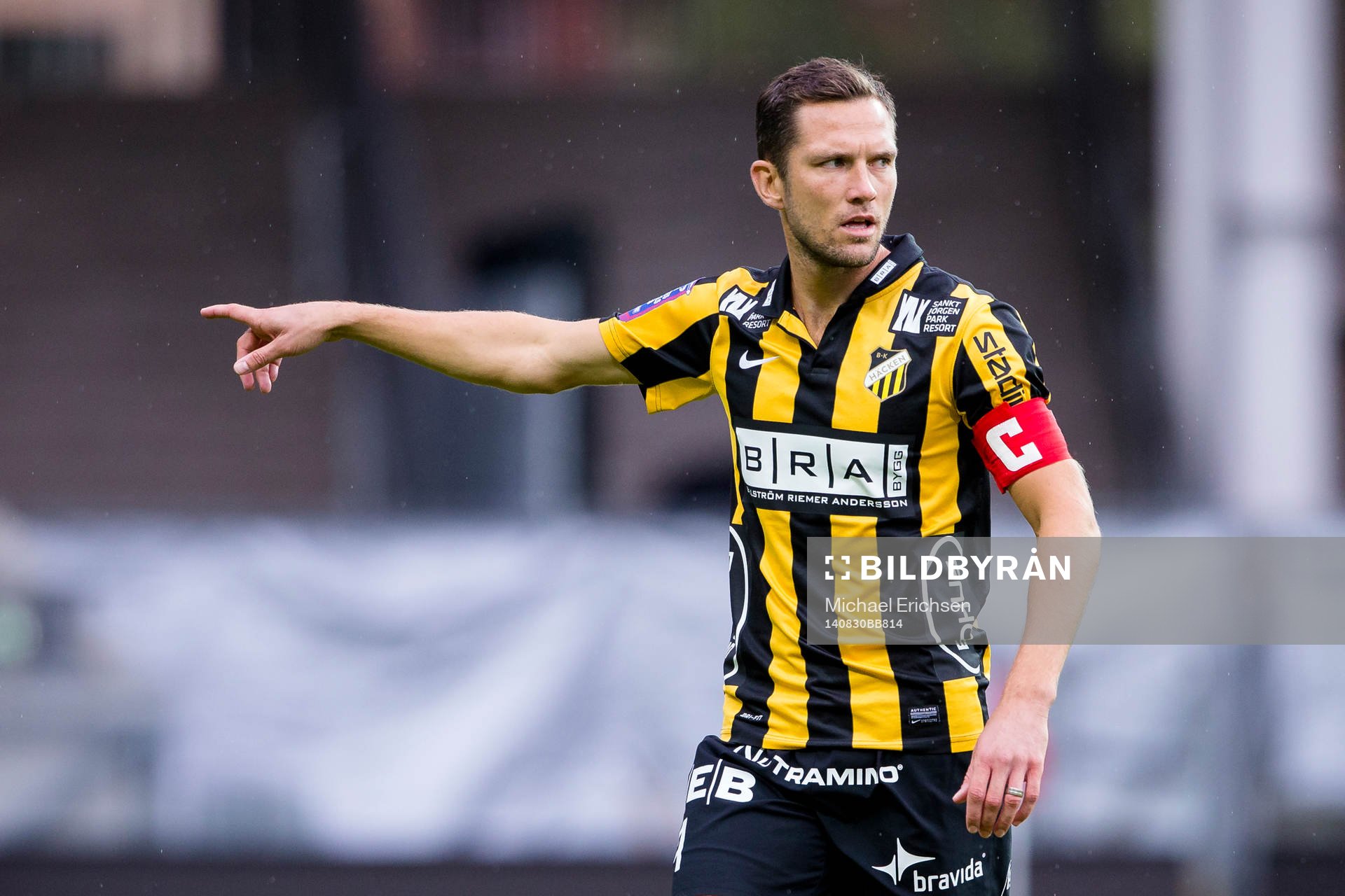 Häckens lagkapten Martin Ericsson under fotbollsmatchen i Allsvenskan mellan Häcken - Mjällby den 30 Augusti  2014 i Göteborg.