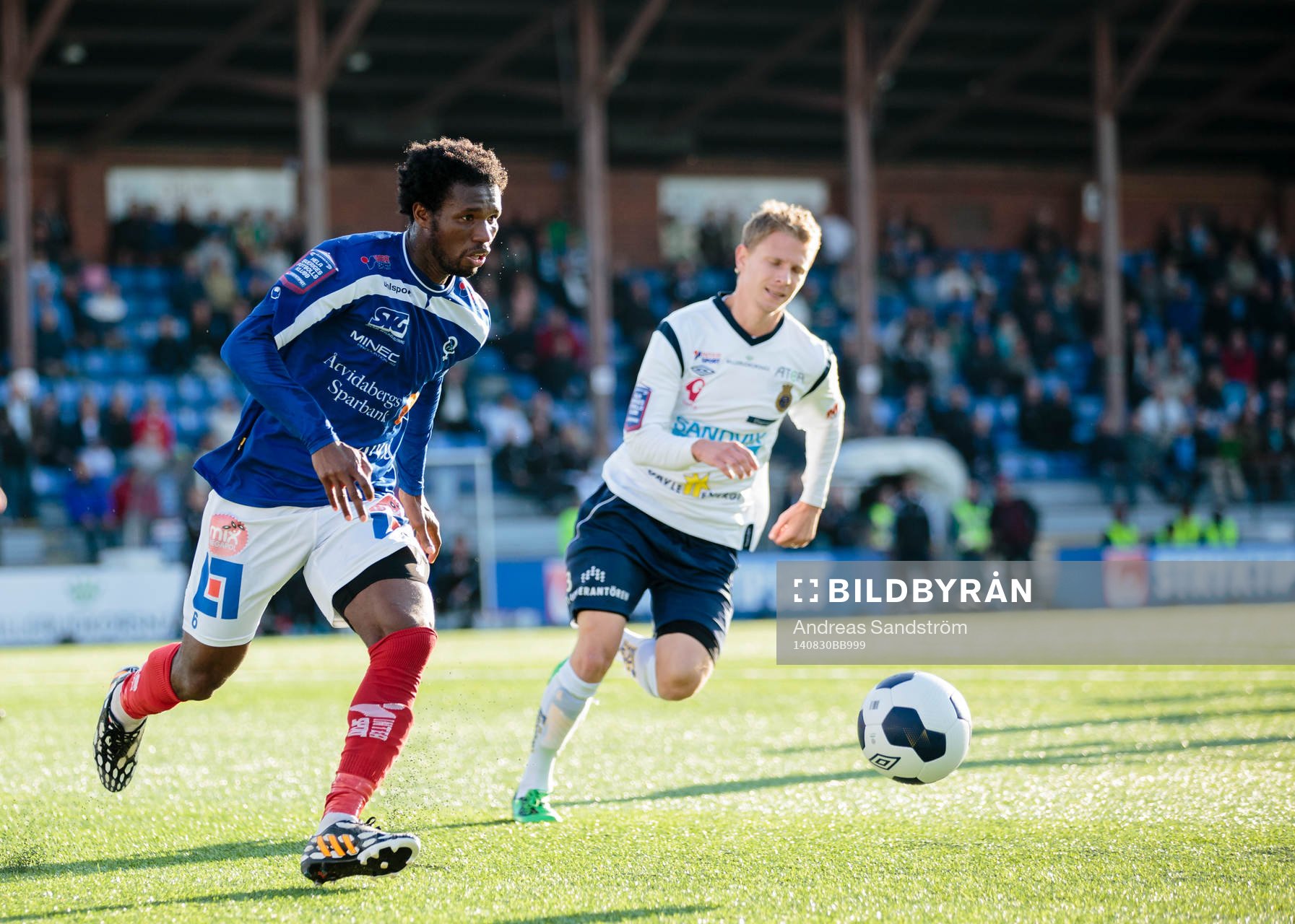 Åtvidabergs Mohammed Abubakari under fotbollsmatchen i Allsvenskan mellan Gefle och Åtvidaberg den 30 Augusti 2014 i Gävle. 
