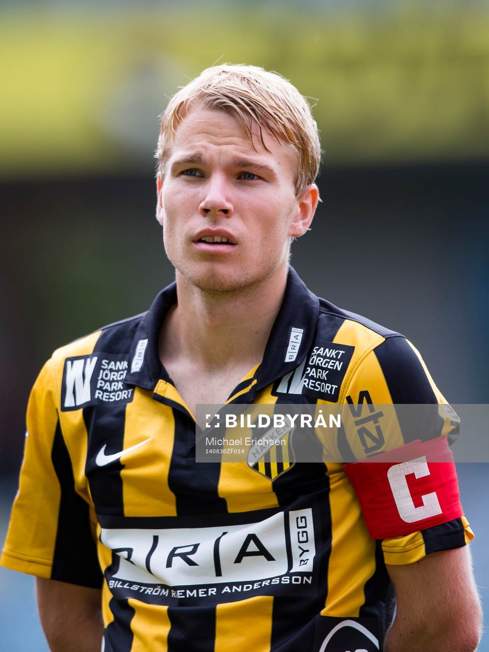Häckens Oscar Lewicki innan fotbollsmatchen i Allsvenskan