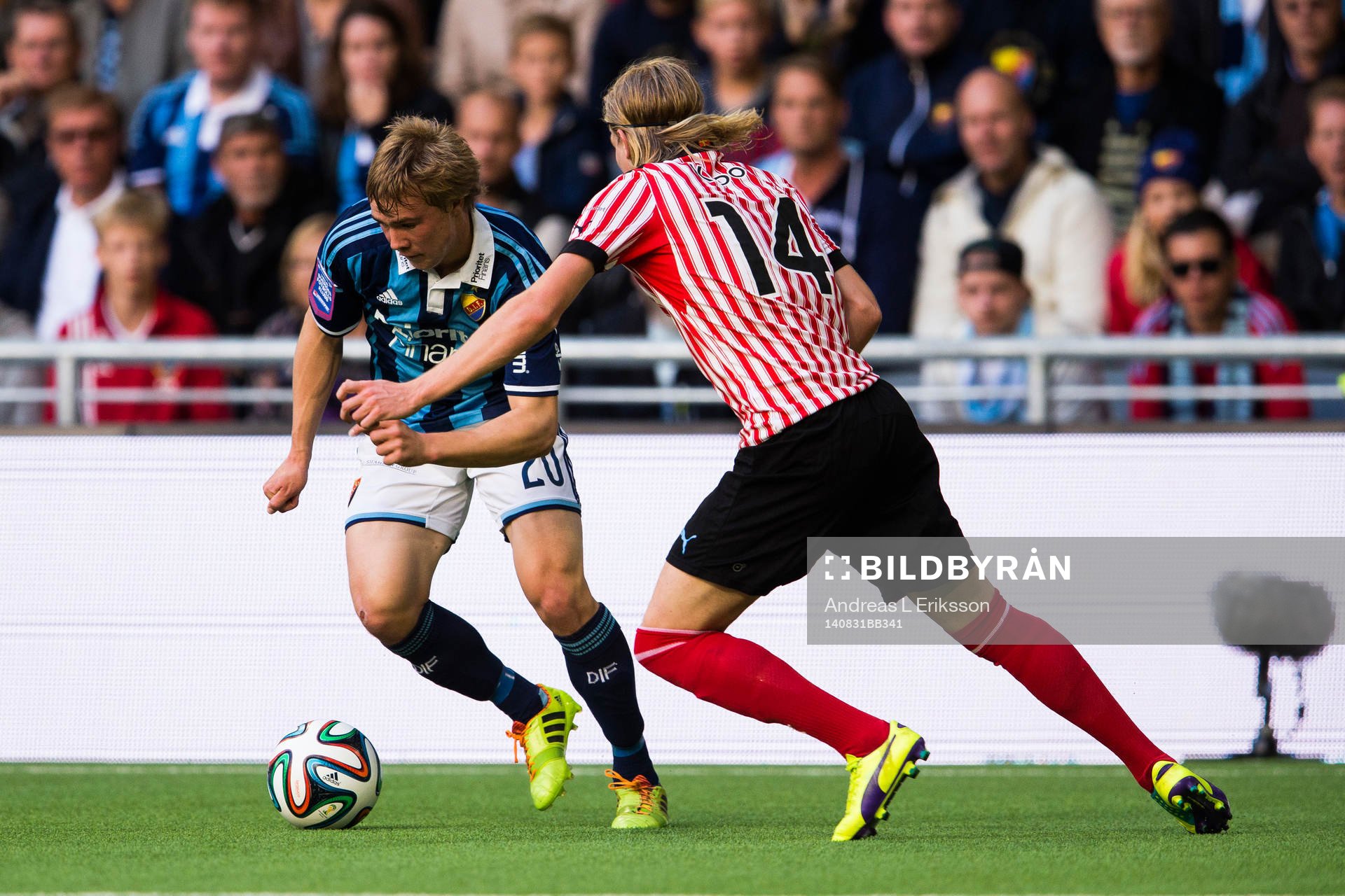 Djurgårdens Simon Tibbling och Malmö FFs Simon Kroon