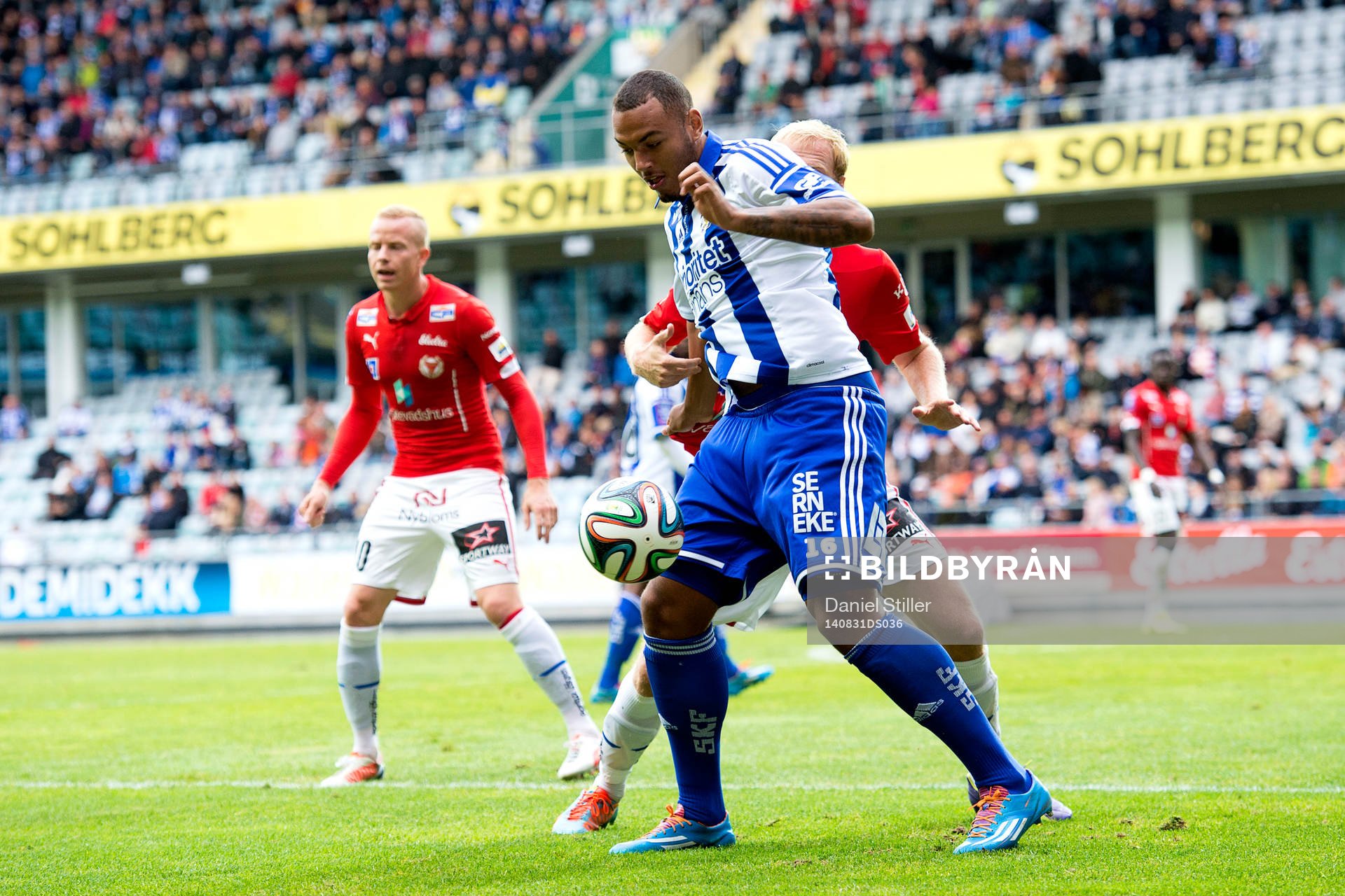 IFK Göteborgs Kenneth Zohore under fotbollsmatchen i Allsvenskan mellan IFK Göteborg och Kalmar den 31 augusti 2014 i Göteborg.