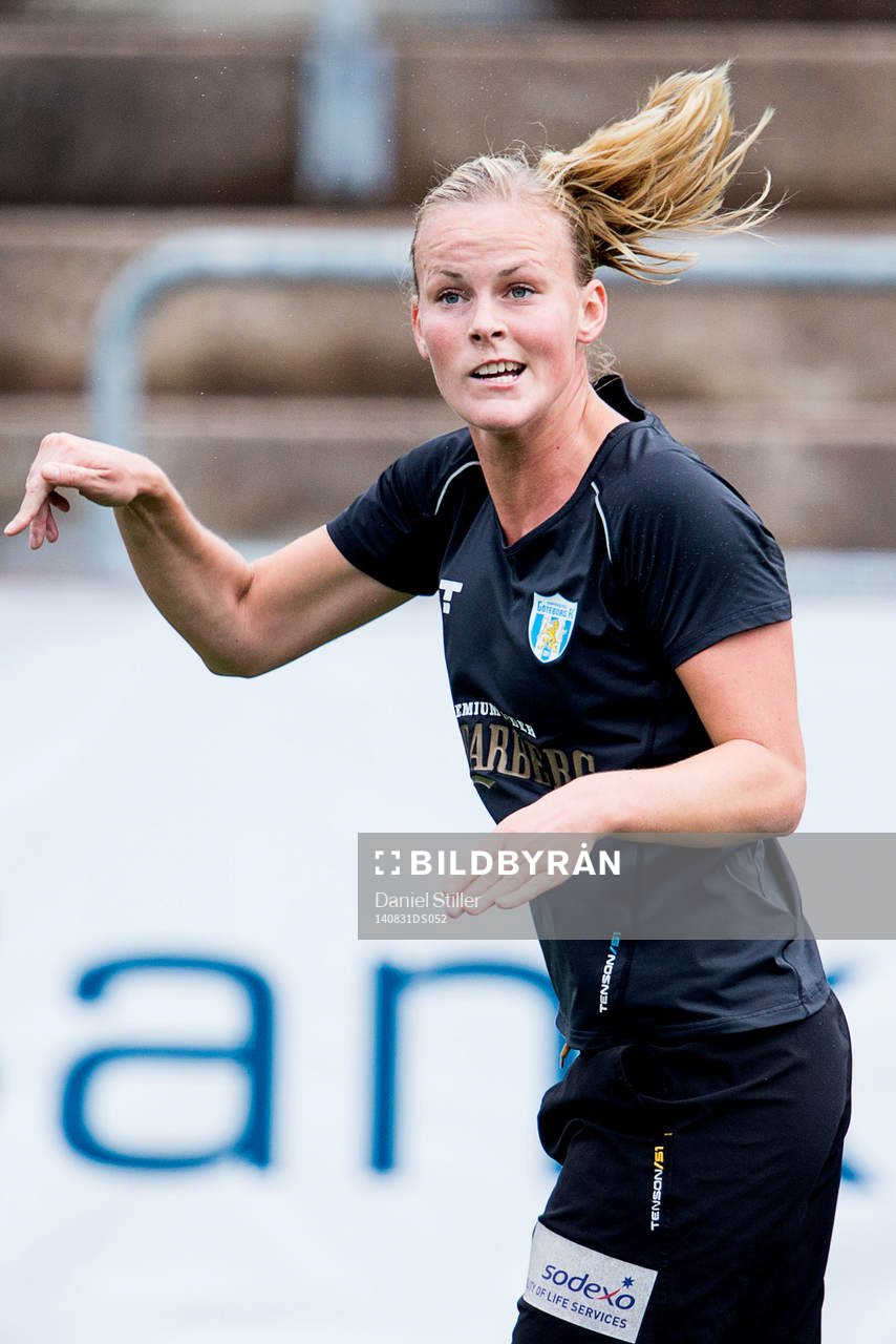 Göteborg Annica Sjölund under fotbollsmatchen i Damallsvenskan mellan Göteborg och Umeå den 31 augusti 2014 i Göteborg.