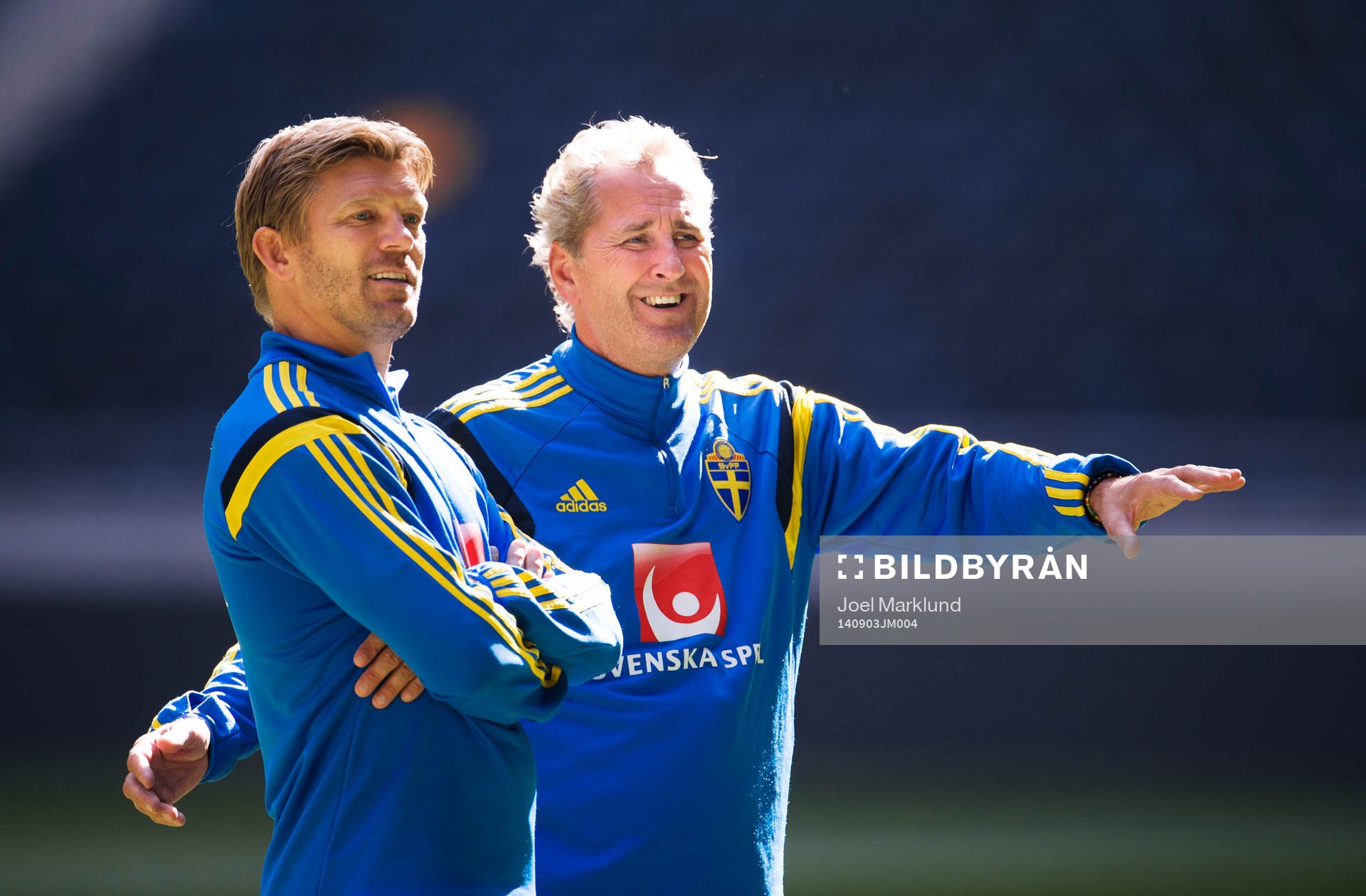 Players manager Marcus Allbäck och förbundskapten Erik