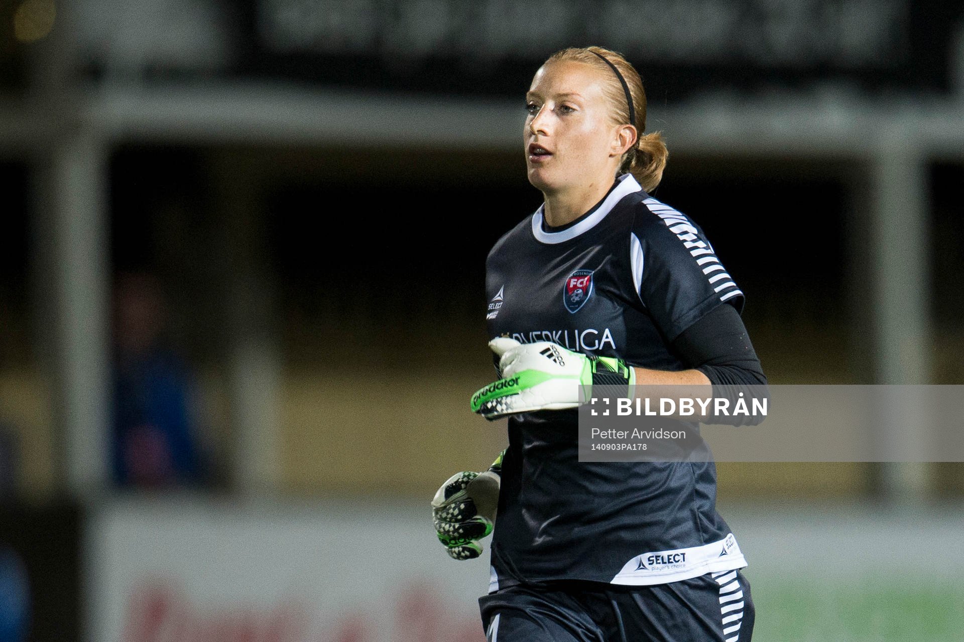 Rosengårds målvakt Kathrin Längert under fotbollsmatchen i Damallsvenskan mellan FC Rosengård och Linköping den 3 september 2014 i Malmö.