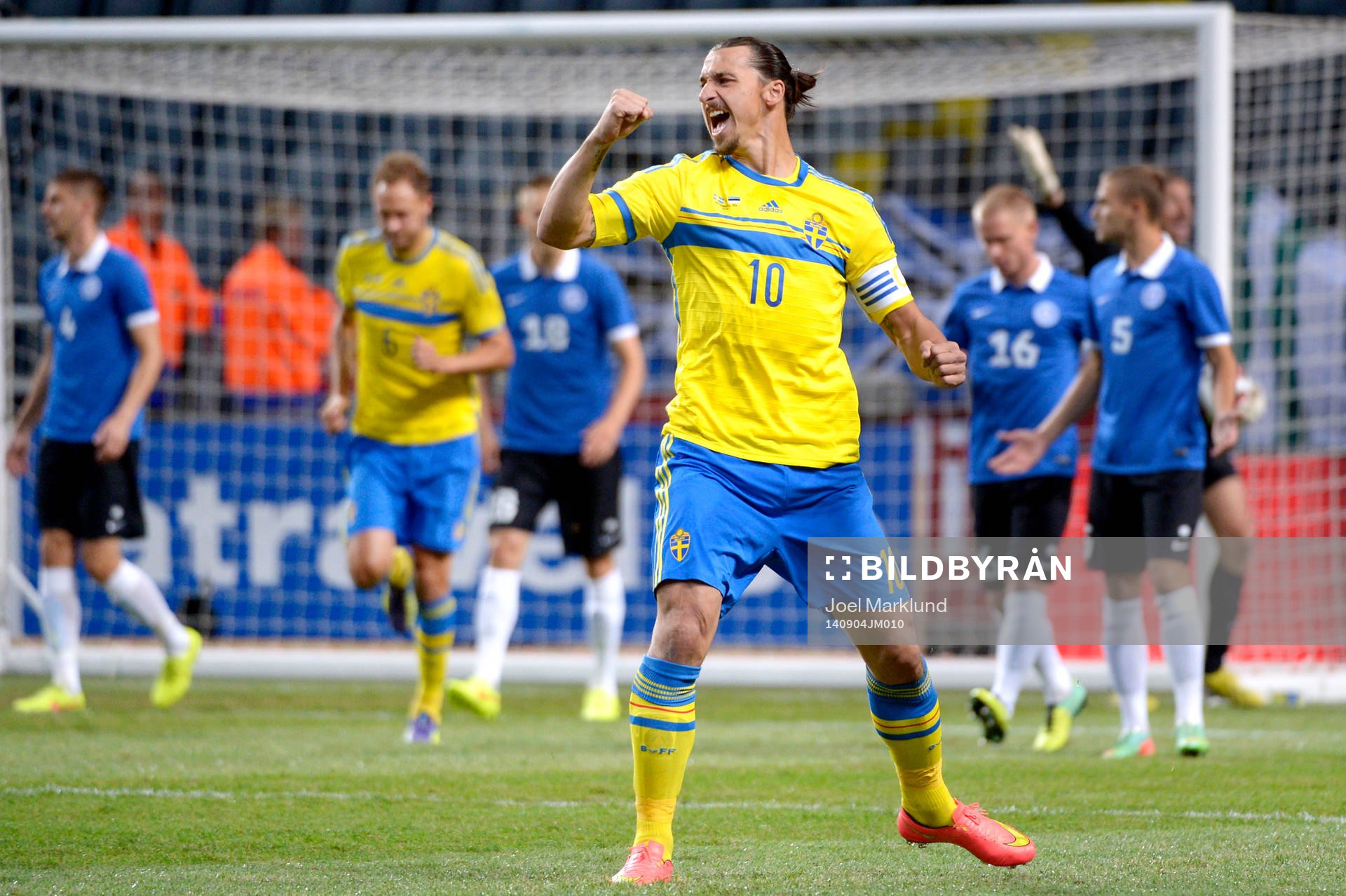 Sveriges Zlatan Ibrahimovic jublar