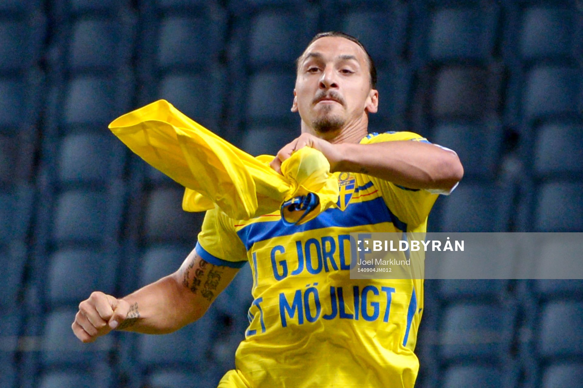 Sveriges Zlatan Ibrahimovic jublar