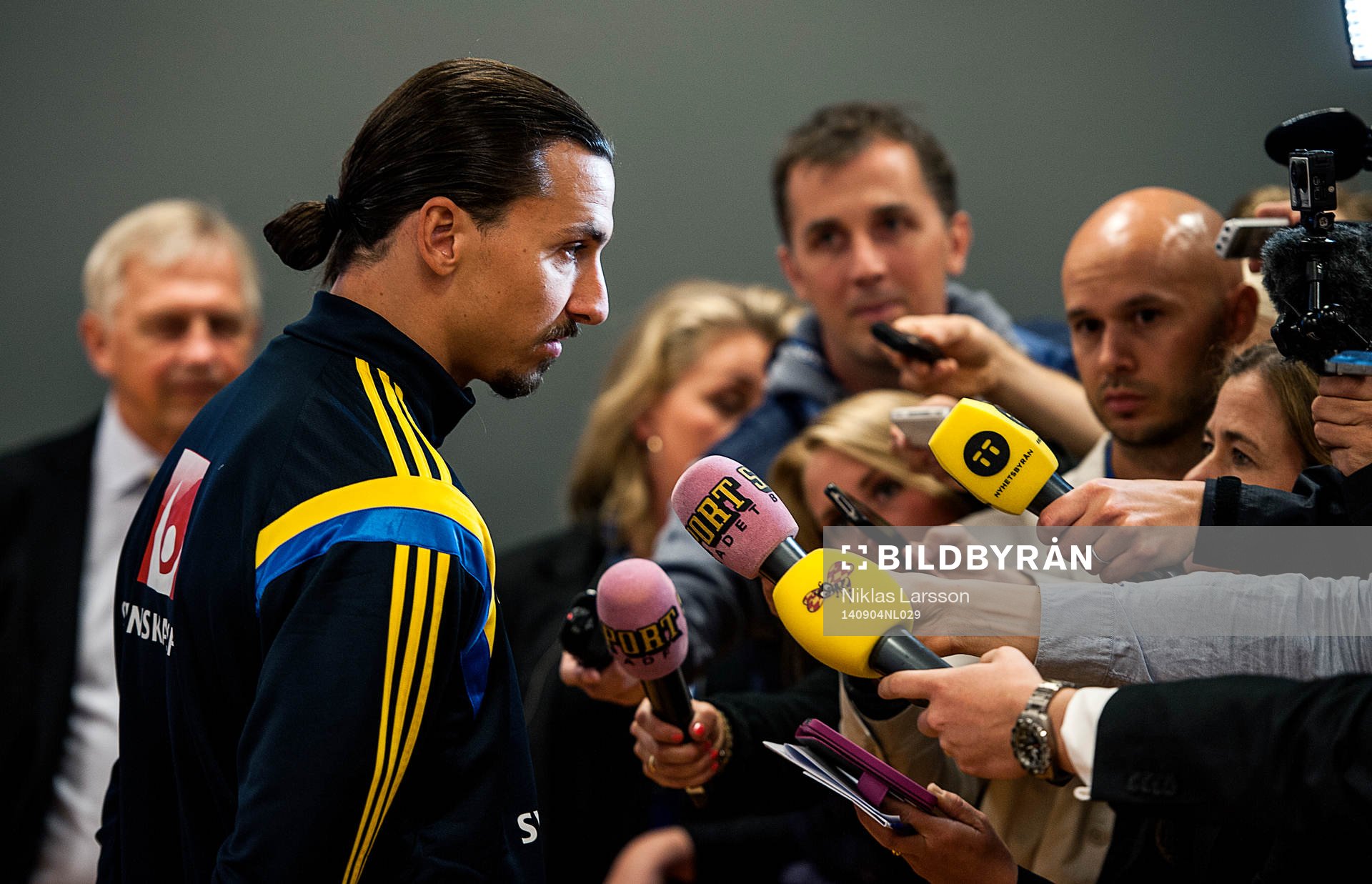 Sveriges Zlatan Ibrahimovic i mixed zone