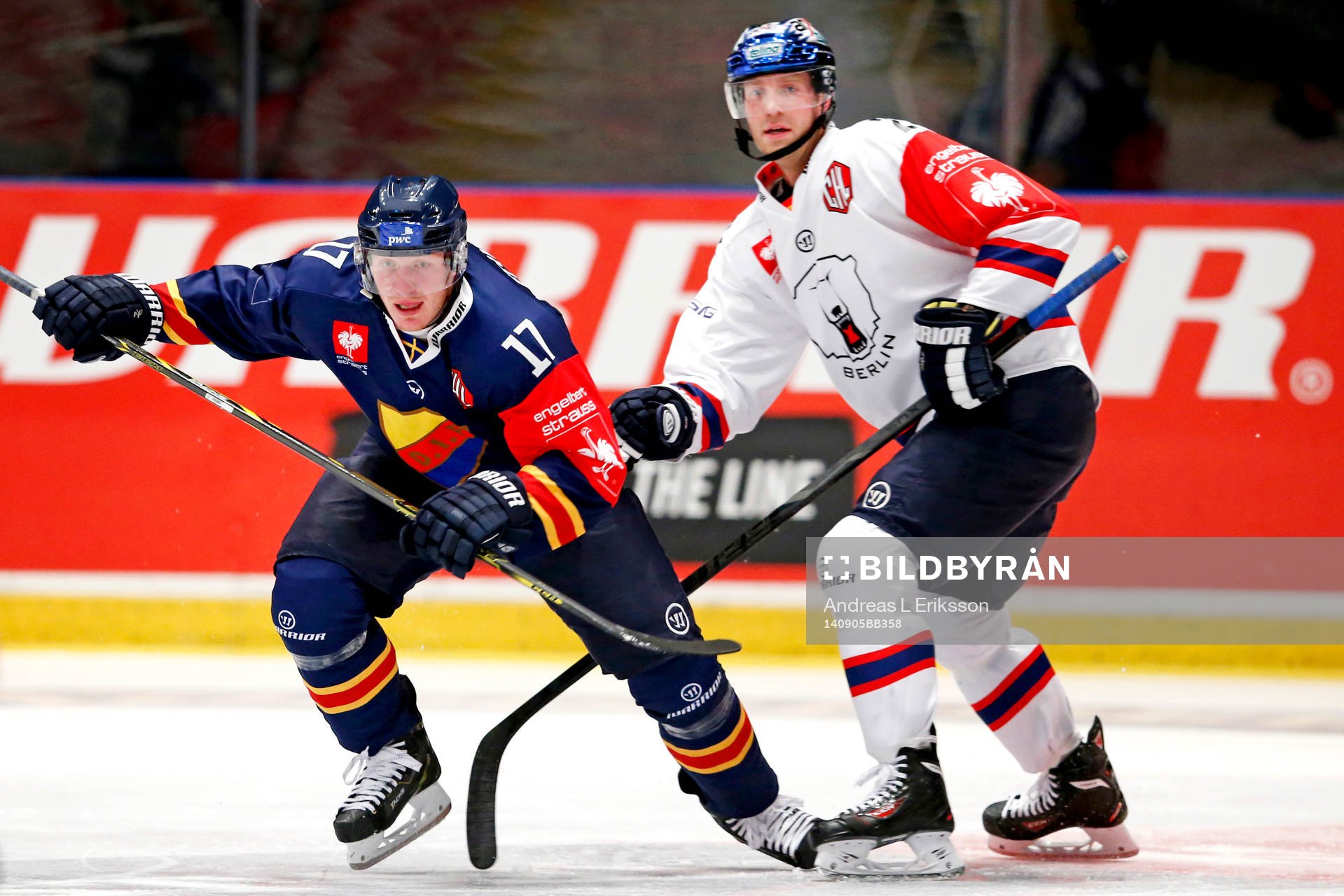 Djurgårdens Henrik Eriksson och Eisbären Berlins Barry