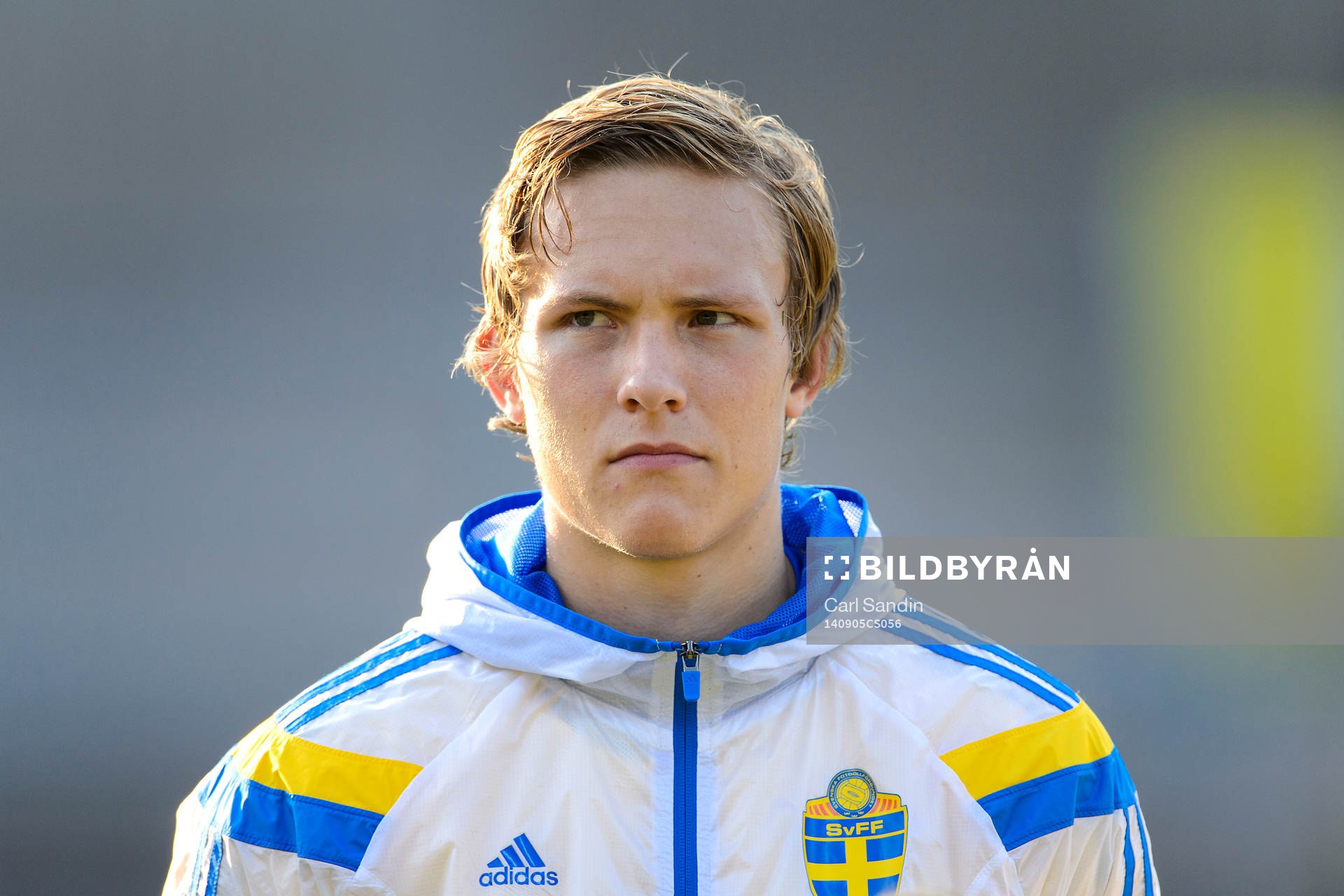 Sveriges Ludwig Augustinsson vid lineup innan