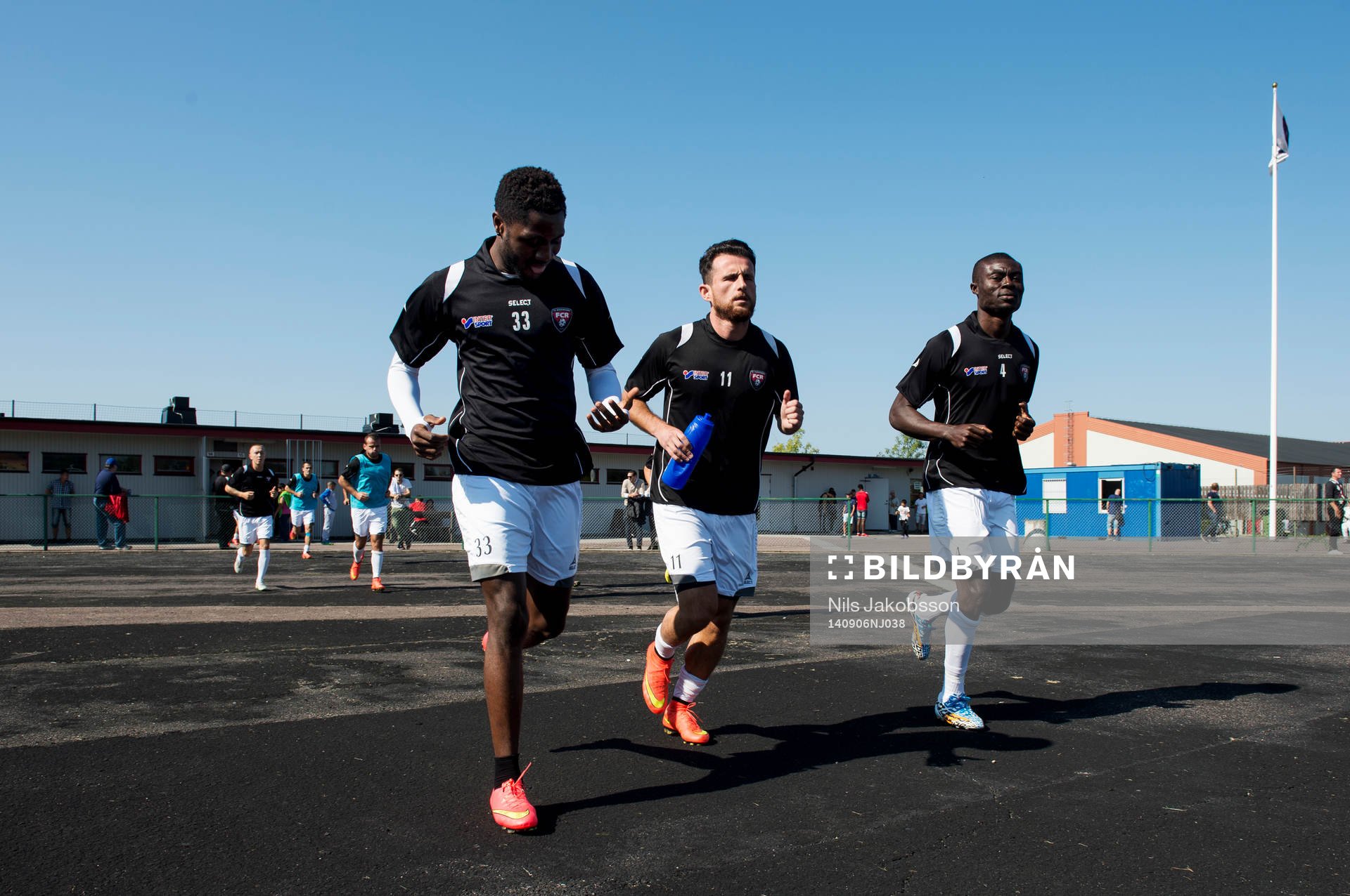 FC Rosengårds Dennis Anwi, Ylli Shabani och Emmanuel Okine