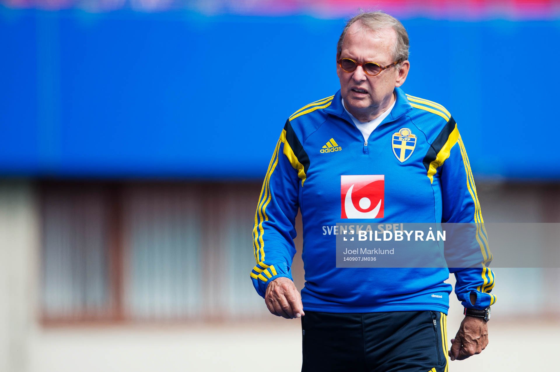 Leif Swärd, läkare, under Sveriges fotbollandslags träning den 7 september 2014 i Wien.