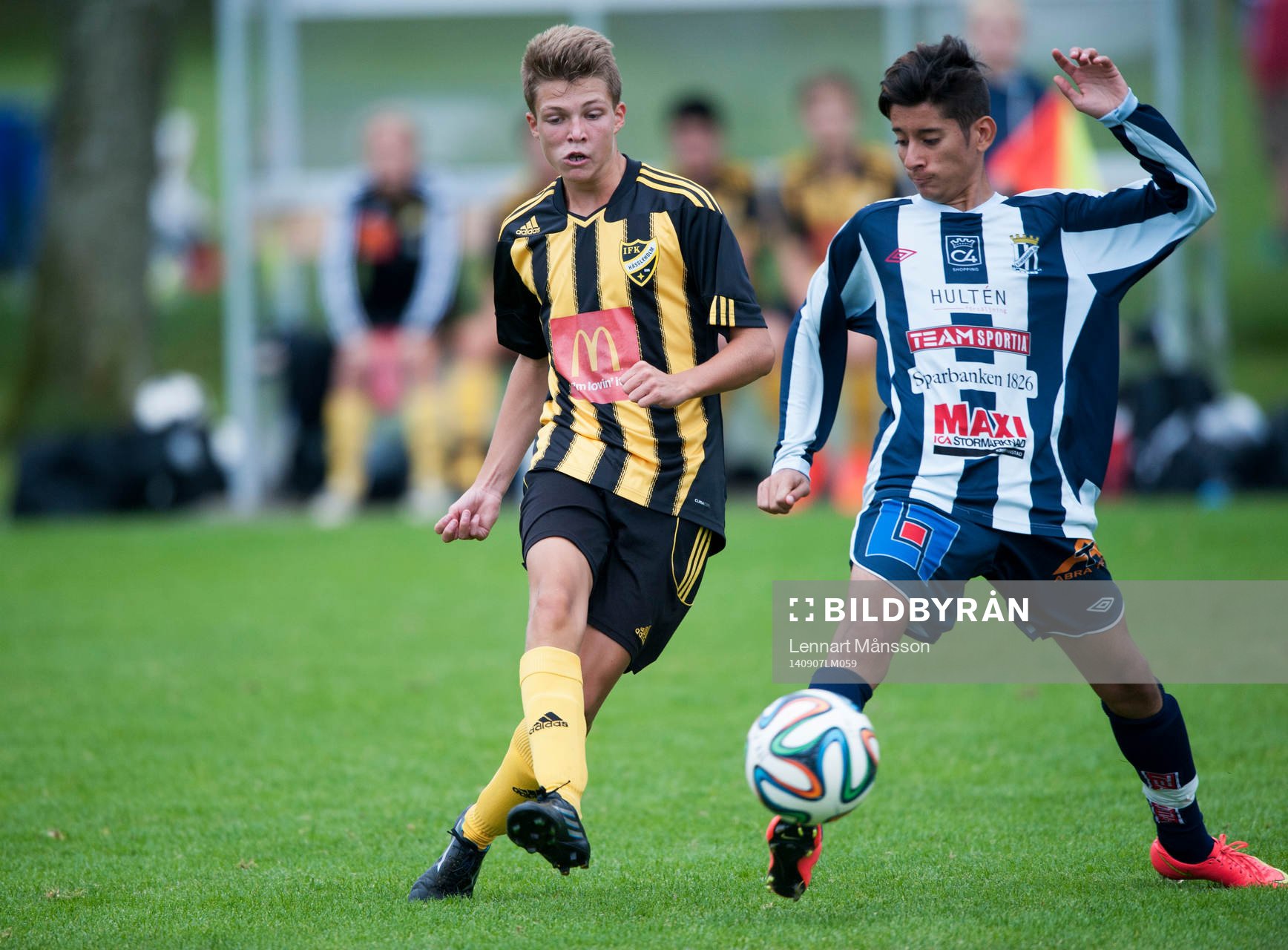 IFK Hässleholms Isak Olofsson i matchen för 15-åringar