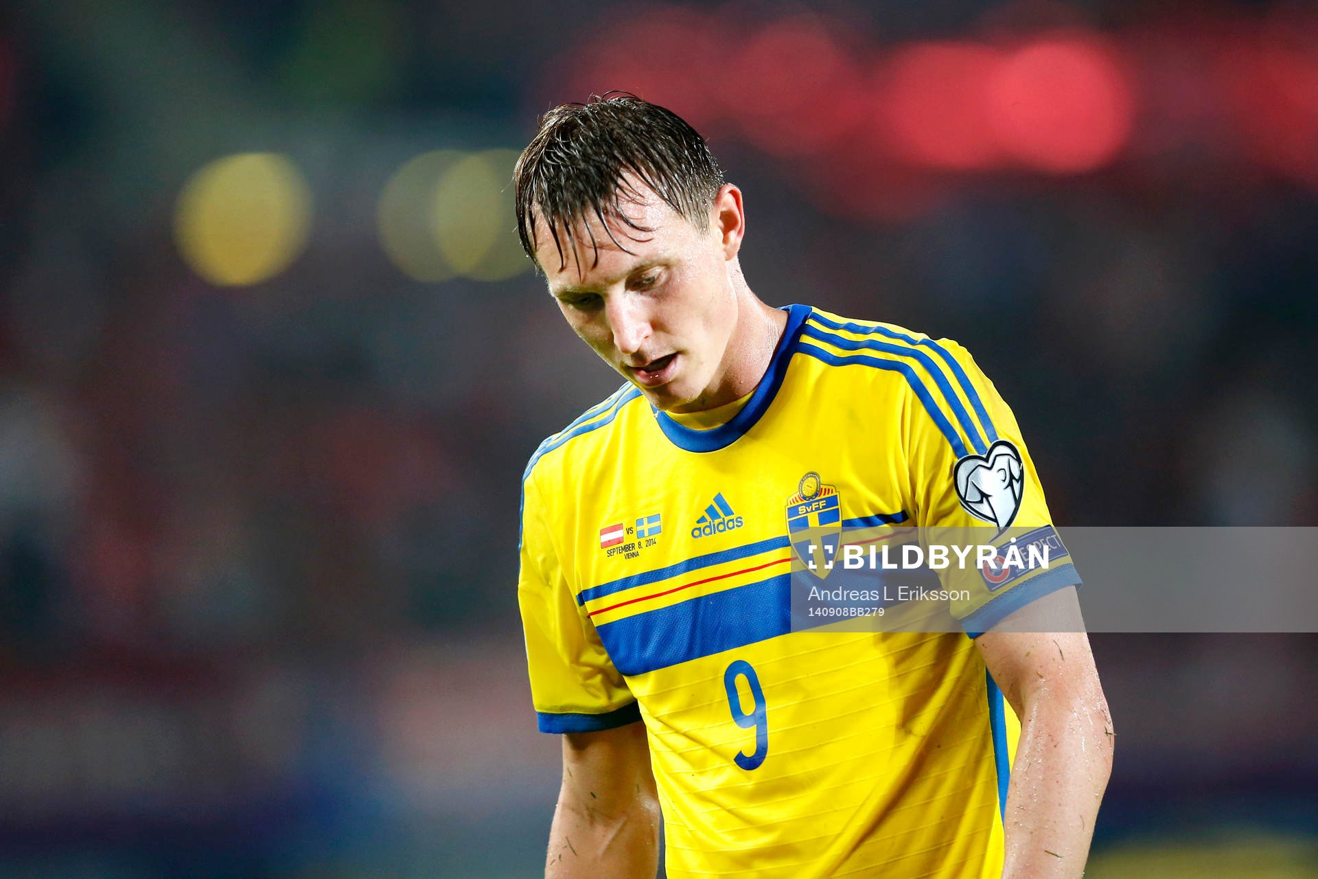 Sveriges Kim Källström under fotbollsmatchen i EM-kvalet mellan Österrike och Sverige den 9 september 2014 i Wien.