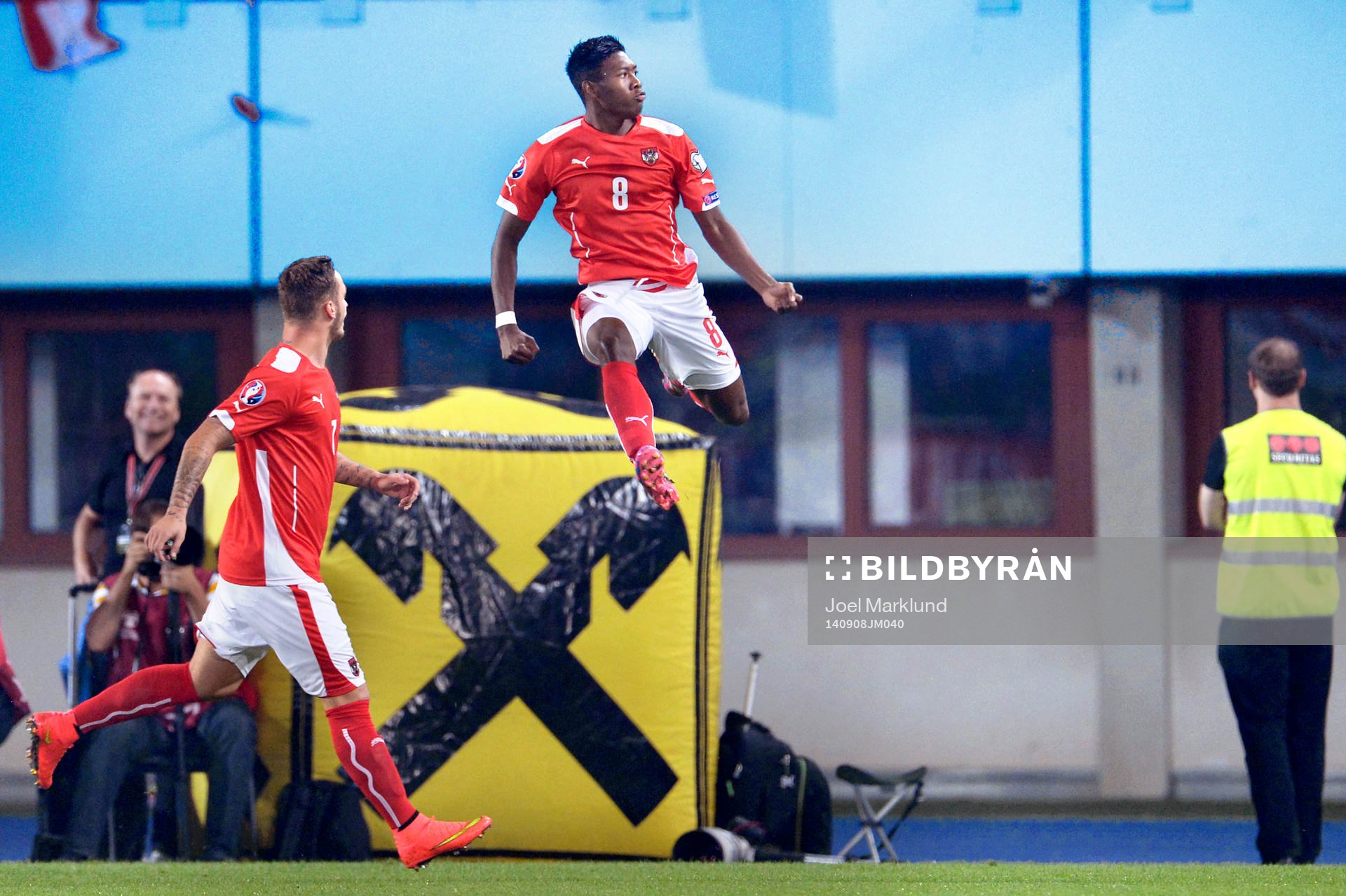 Österrikes David Alaba jublar