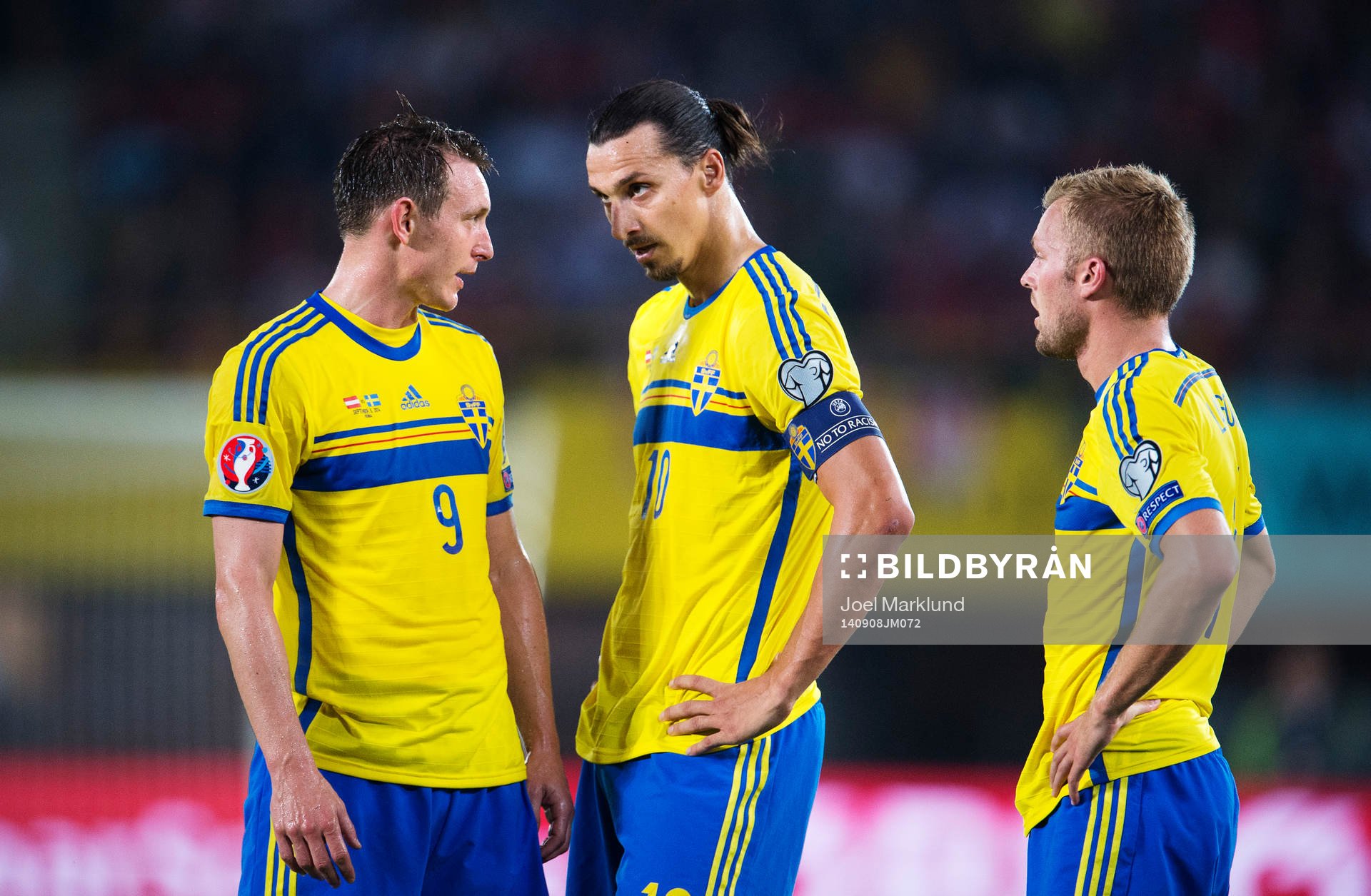 Sveriges Kim Källström, Zlatan Ibrahimovic och Sebastian