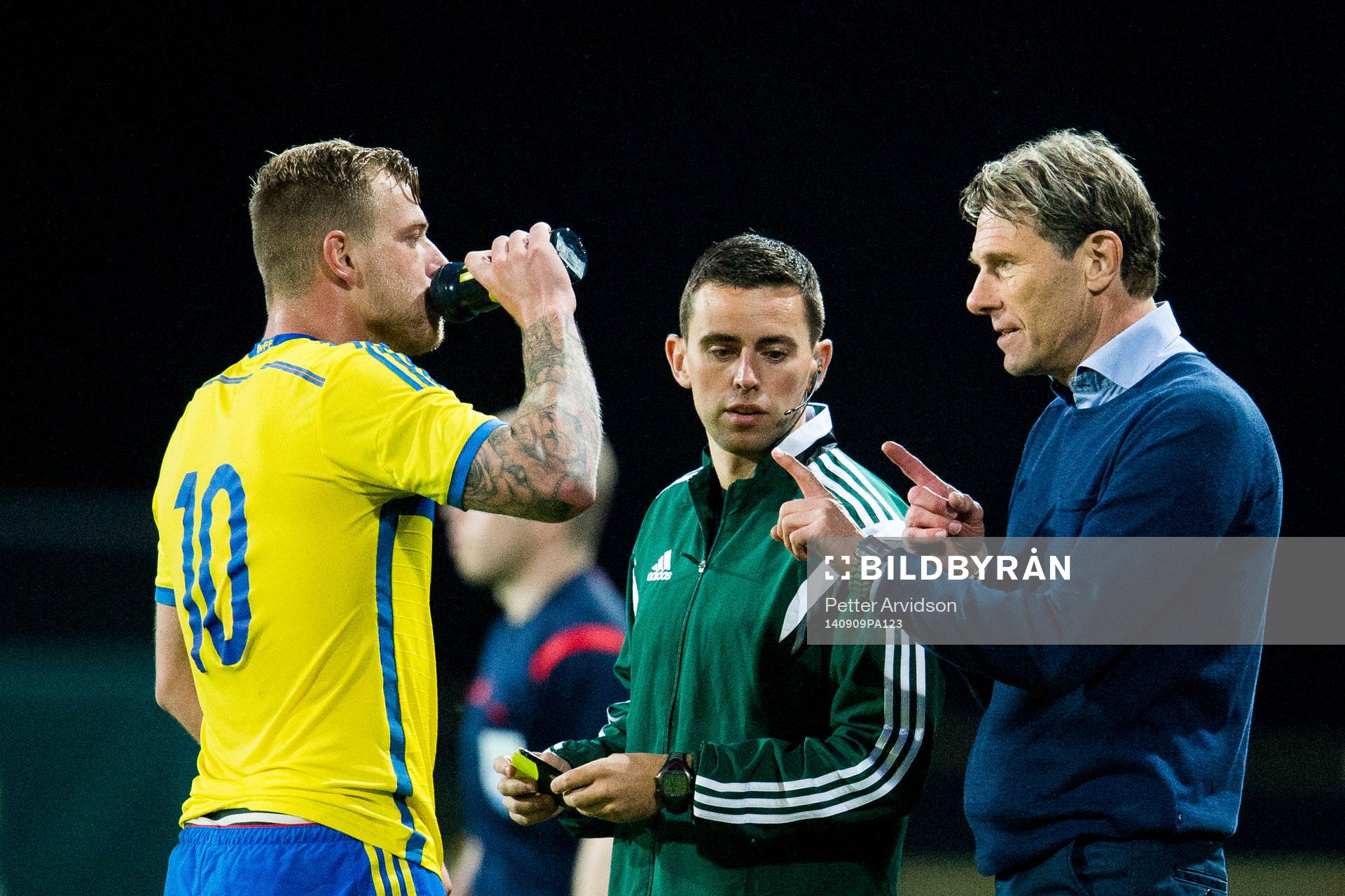 Sveriges John Guidetti och förbundskapten Håkan Ericson