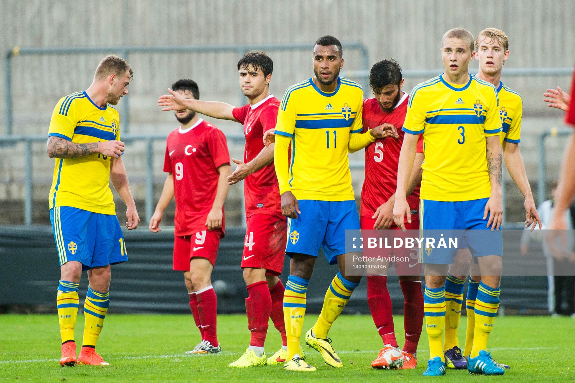 Sveriges Isaac Kiese Thelin, Sebastian Holmén och Filip