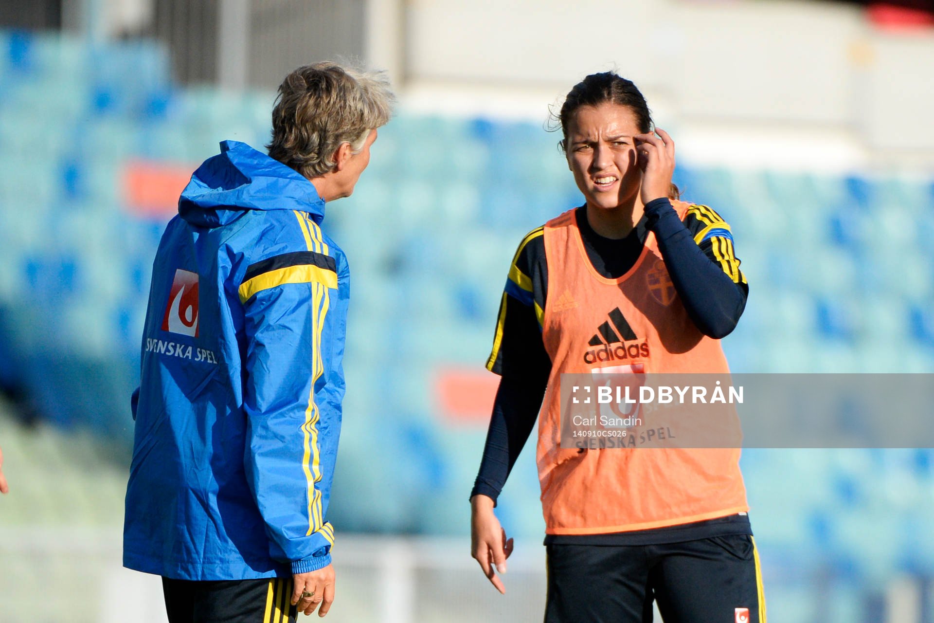 förbundskapten Pia Sundhage och Marija Banusic