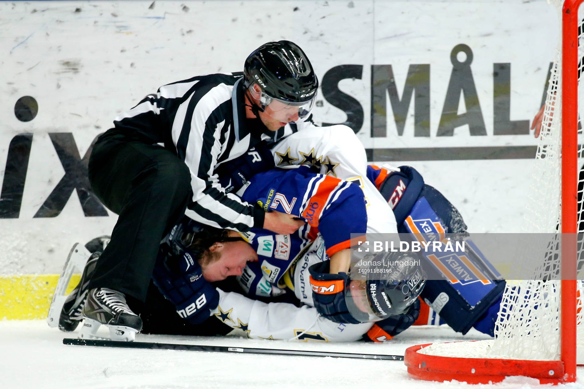 s Emil Johansson och Växjös Gustav Rydahl i bråk