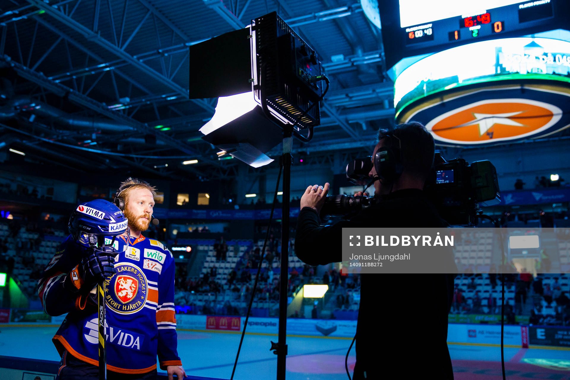 Växjös Liam Reddox blir intervjuad av Cmore