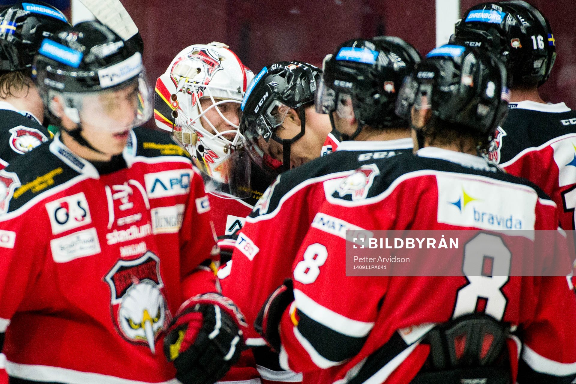 Malmö Redhawks spelare med målvakt Pontus Sjögren (m)