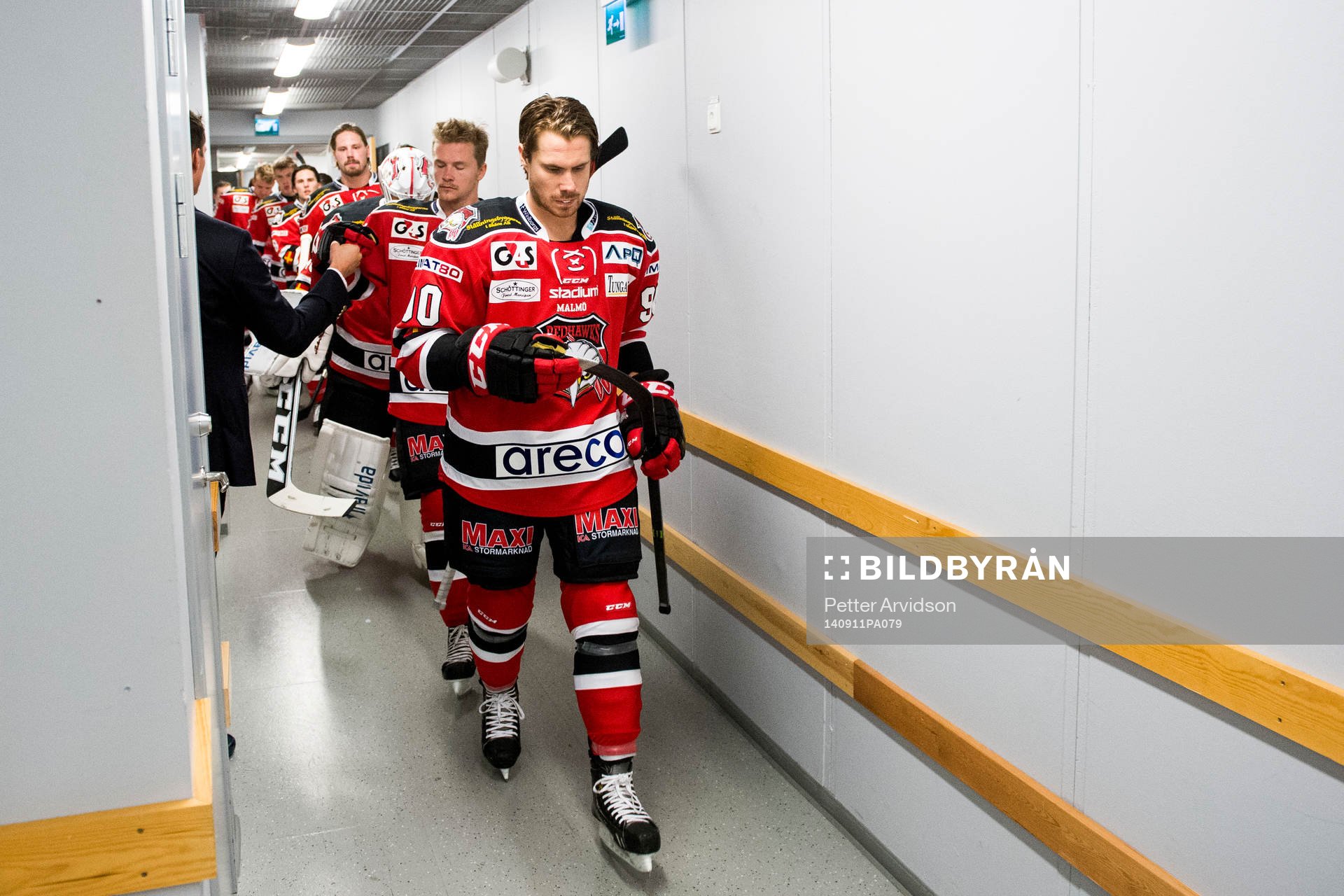 Malmö Redhawks spelare med Mattias Persson i spetsen