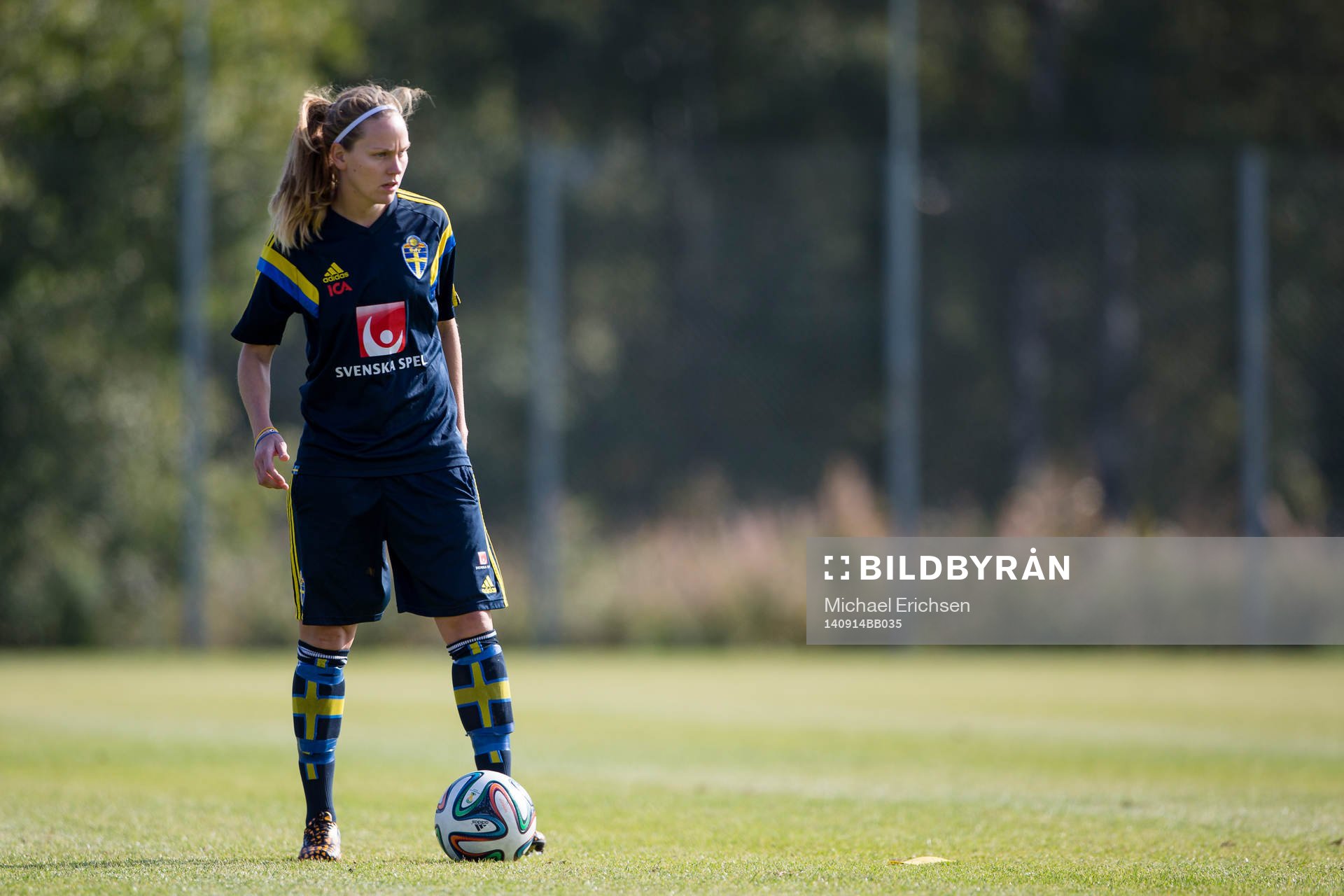 Lisa Dahlkvist under en träning med damlandslaget den 14 september  2014 i Göteborg.