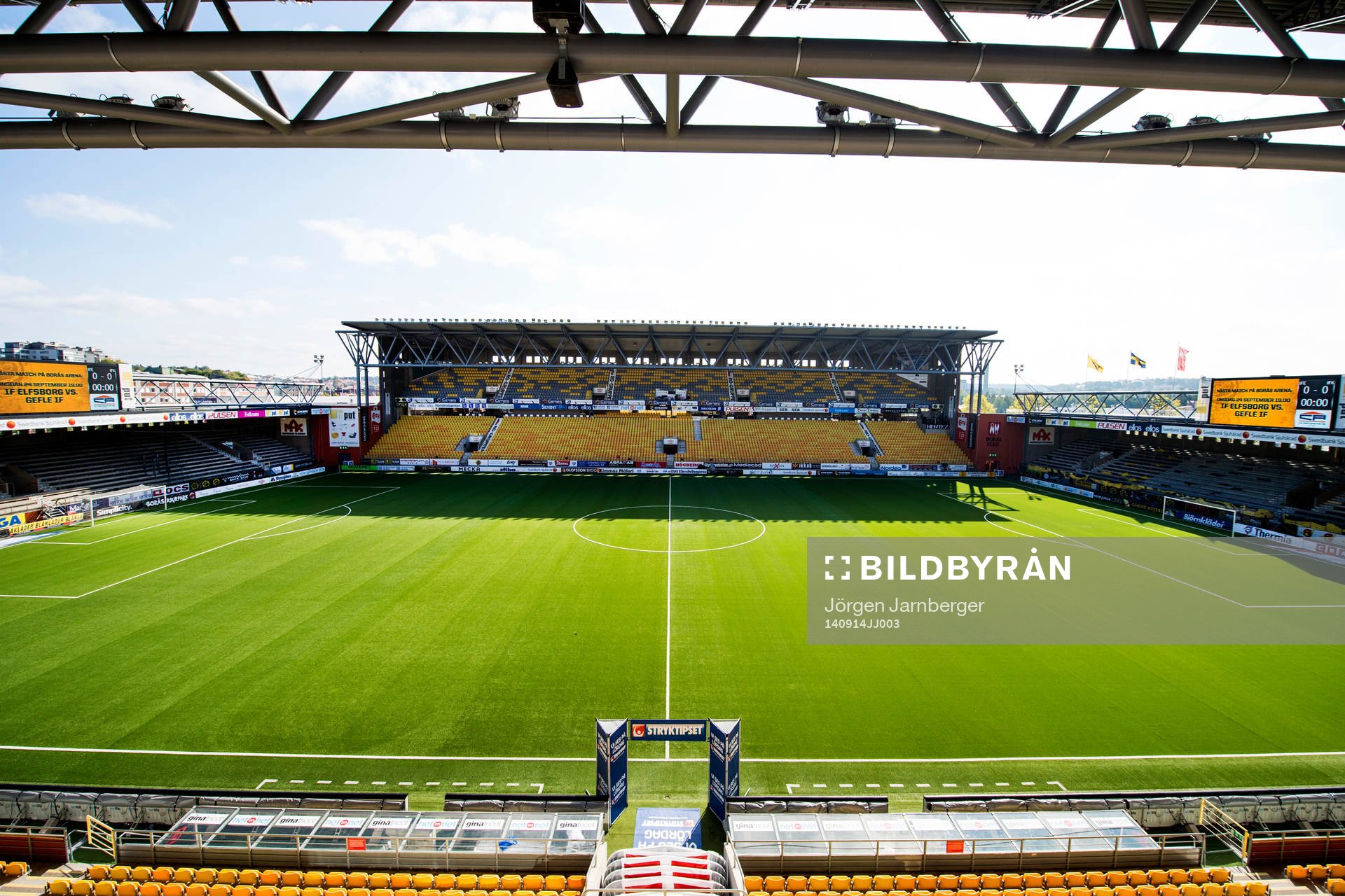 Borås arena innan fotbollsmatchen i Allsvenskan mellan Elfsborg och IFK Göteborg den 14 september 2014 i Borås.