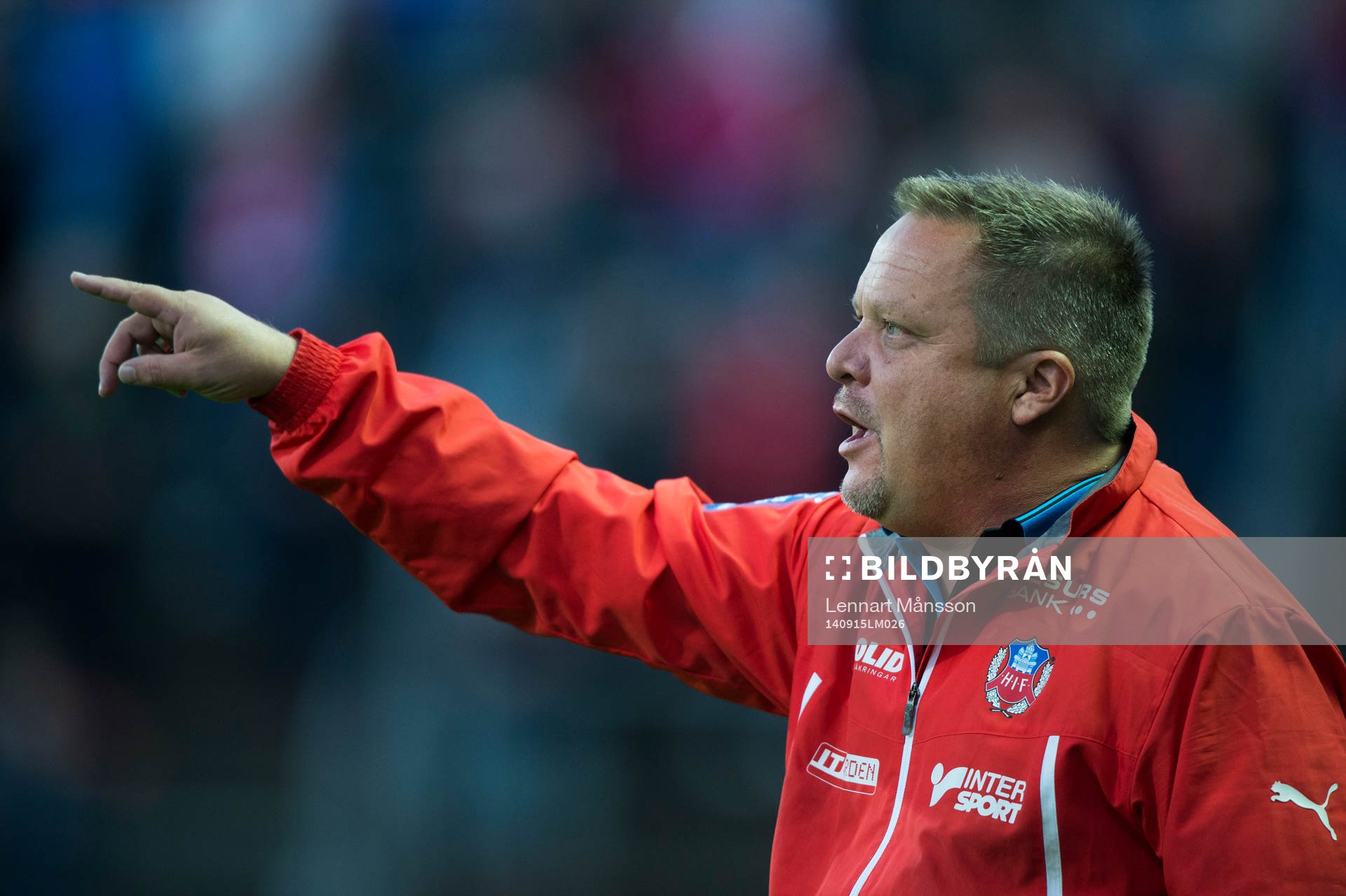 Helsingborgs tränare Roar Hansen i matchen i allsvenskan