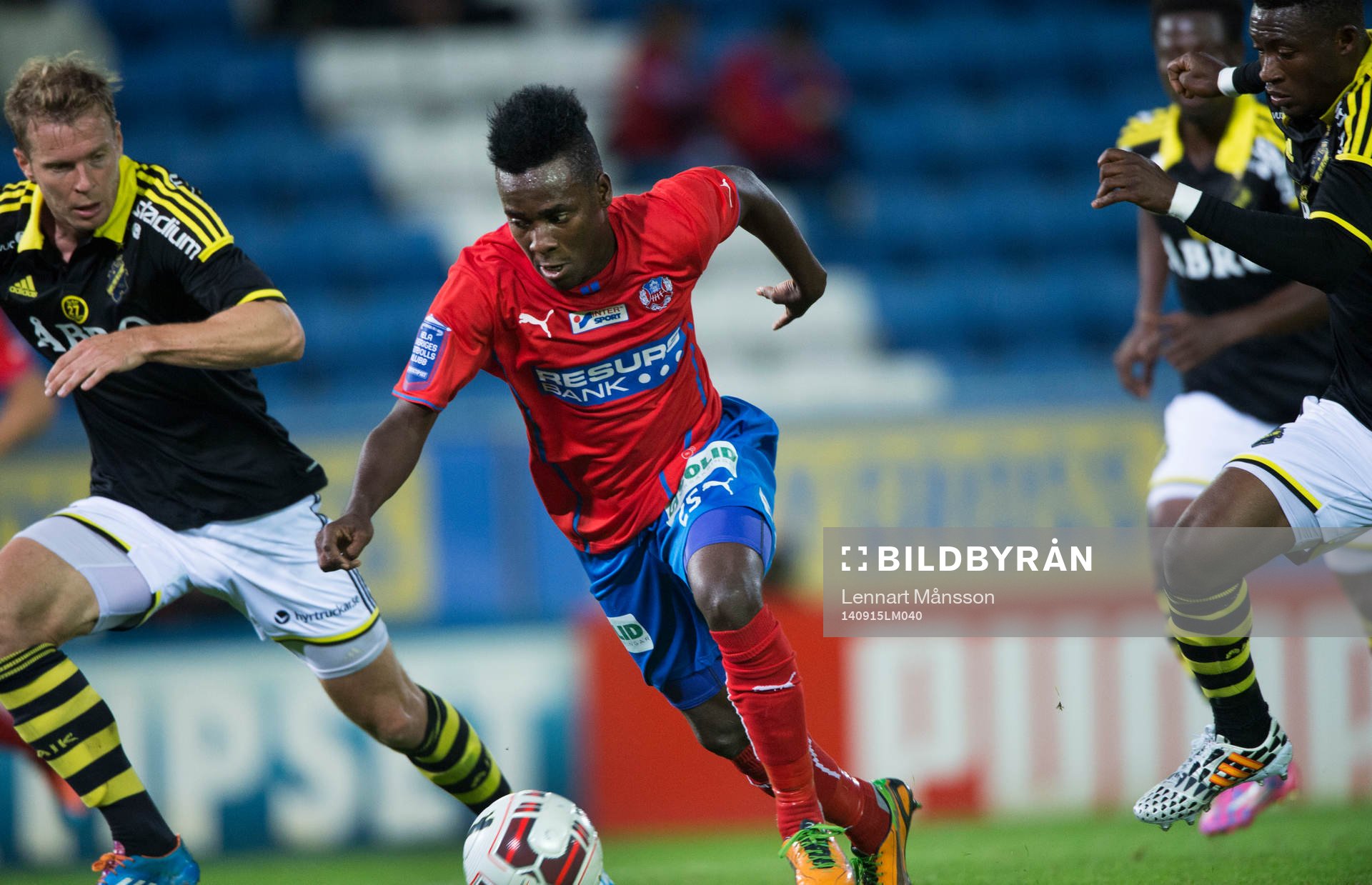 Helsingborgs David Accam i matchen i allsvenskan mellan