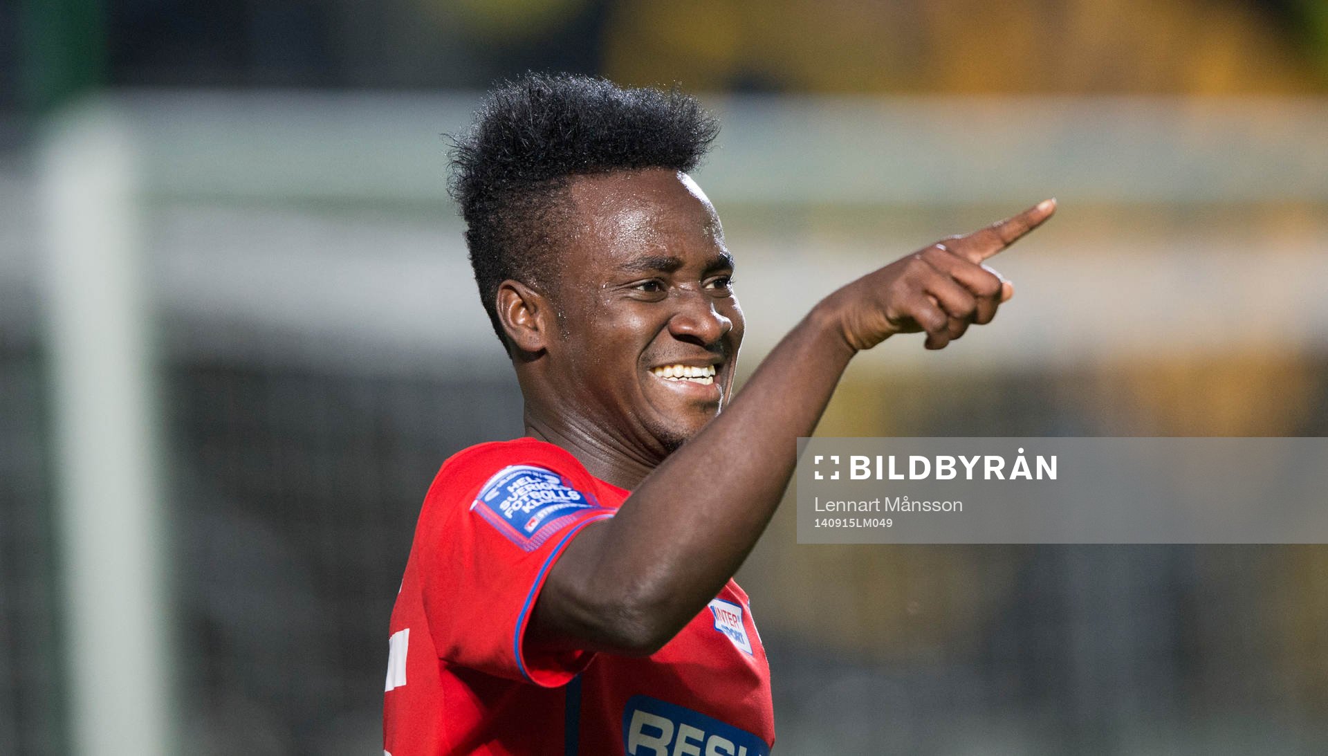 Helsingborgs David Accam har gjort 2-0 i matchen i