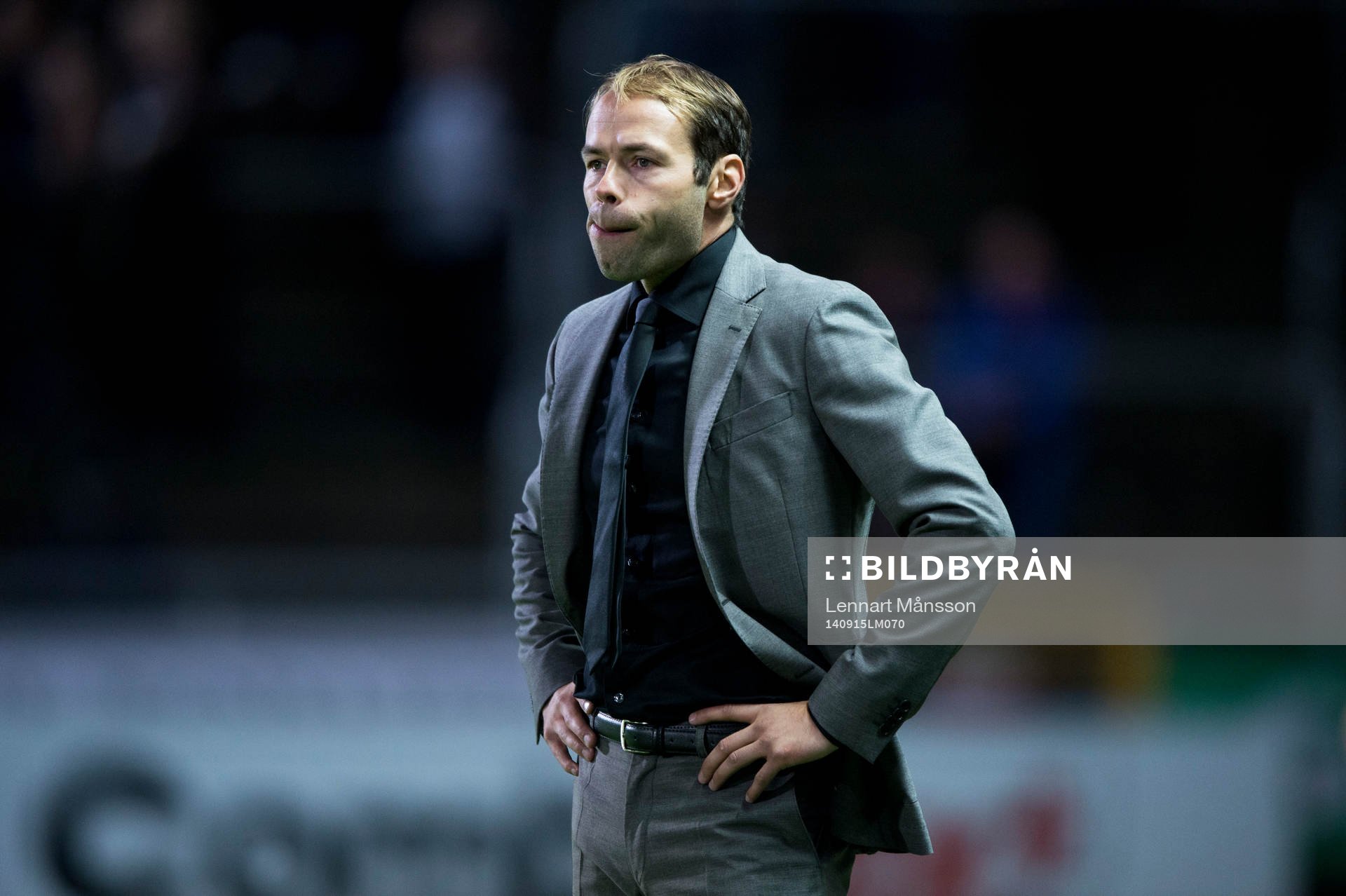 s tränare Andreas Alm i matchen i allsvenskan mellan