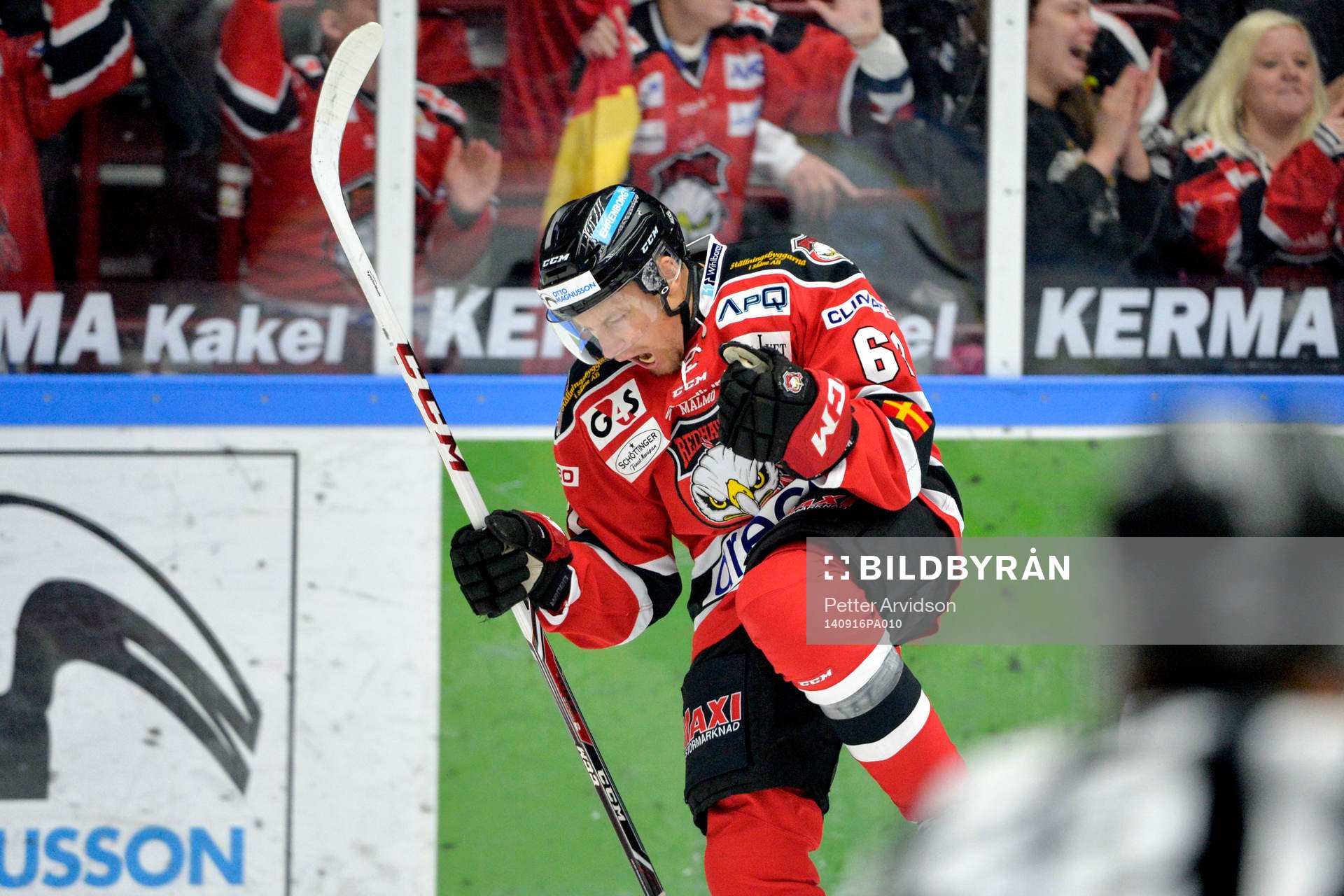 Malmö Redhawks Jens Jakobs jublar